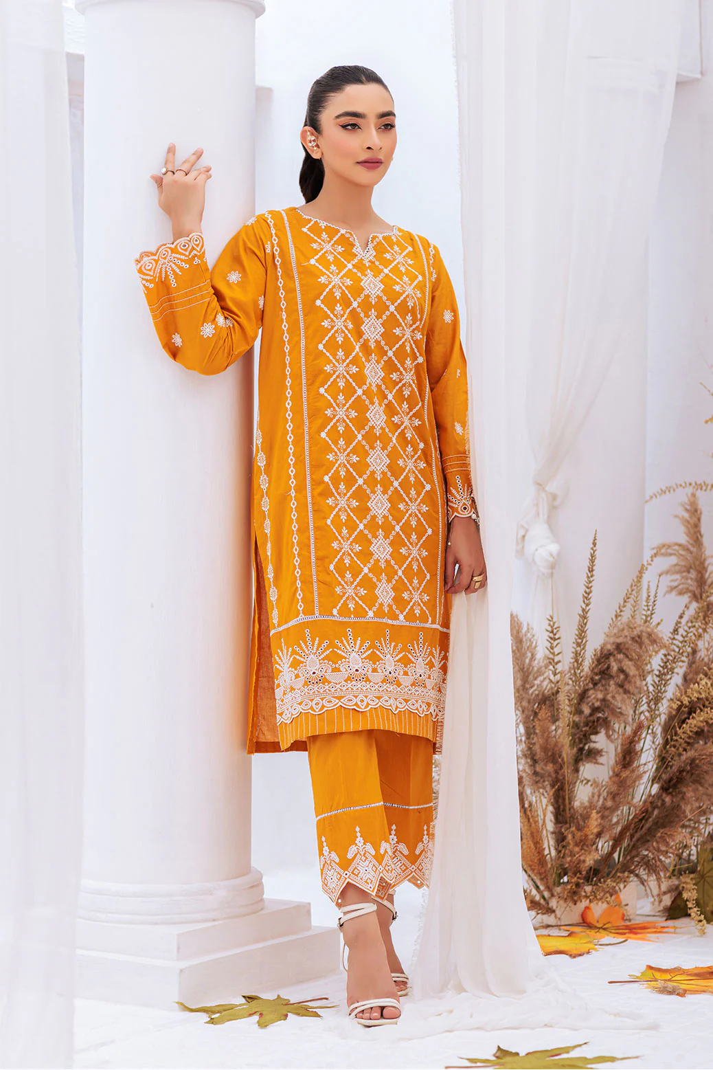 MUSTARD-CAMBRIC-2 PIECE (BSHS232P04) - Image 3