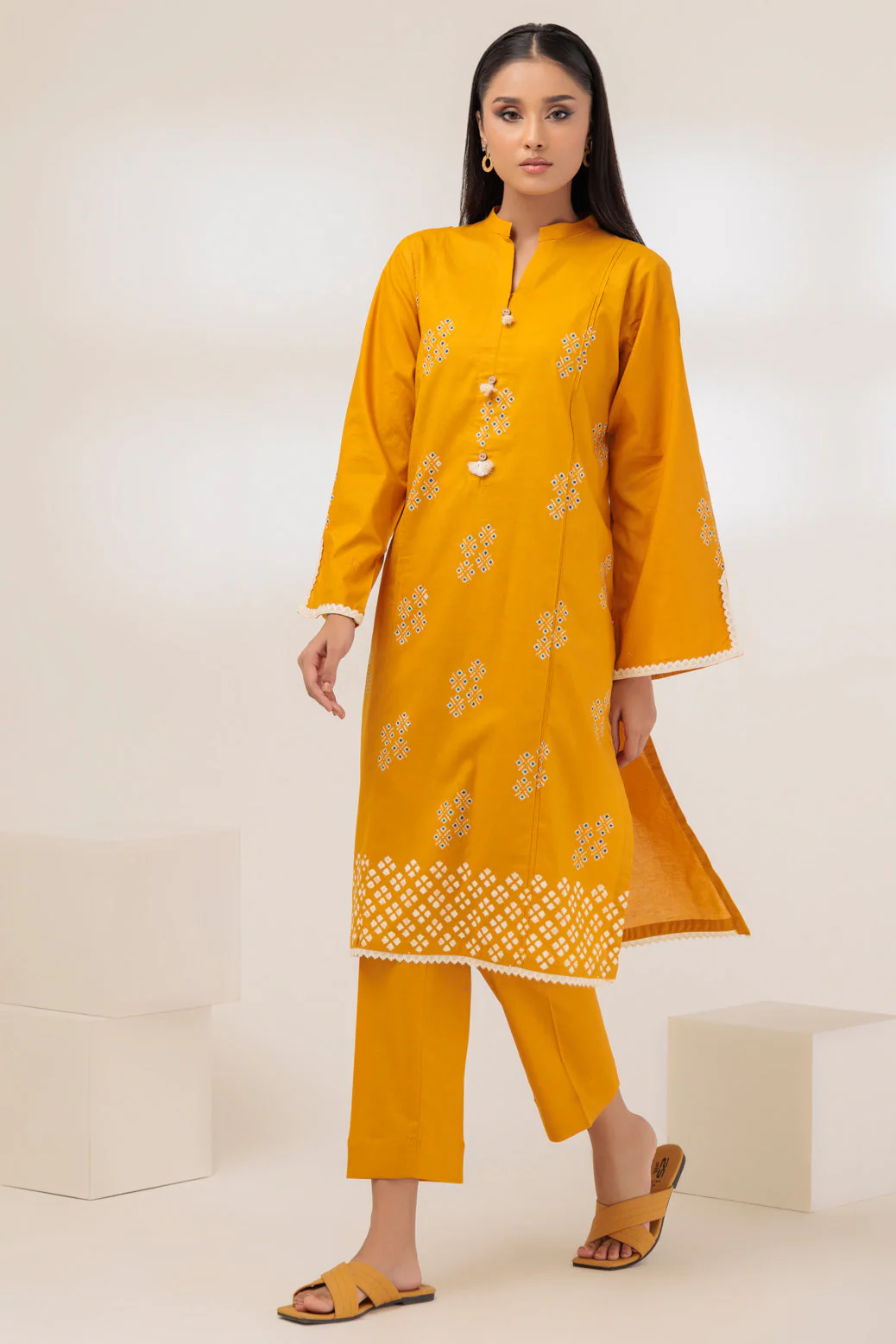 MUSTARD-CAMBRIC-2 PIECE (SRLS232P12) - Image 3