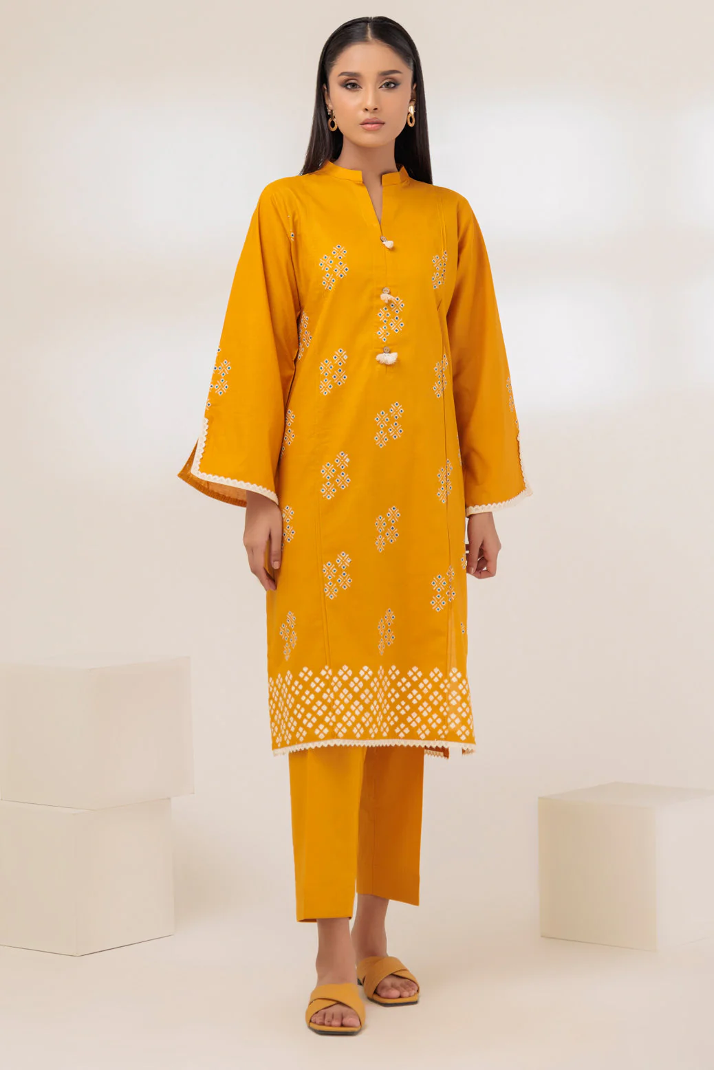 MUSTARD-CAMBRIC-2 PIECE (SRLS232P12) - Image 4