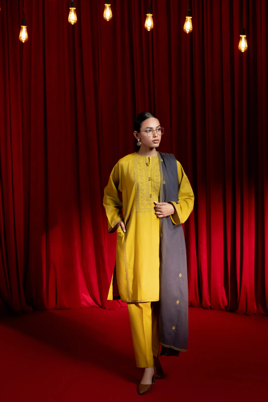 MUSTARD-CAMBRIC-3 PIECE (PWS2243P02) - Image 2