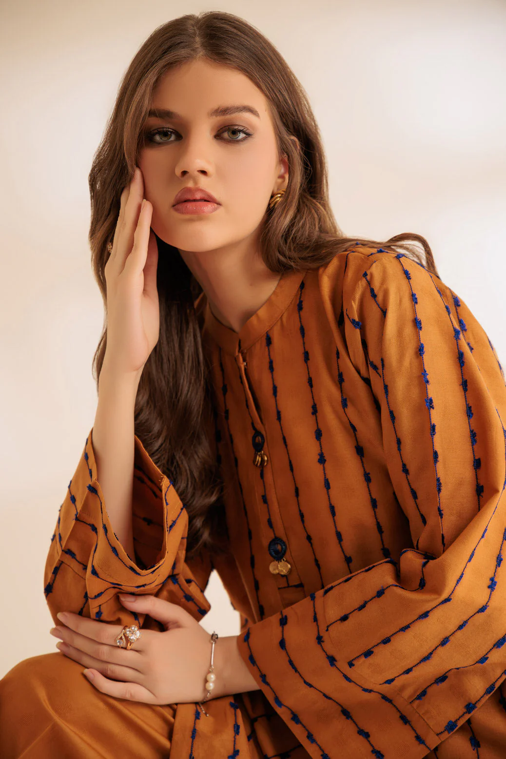 MUSTARD-JACQUARD-2 PIECE (SS6242P18) - Image 2