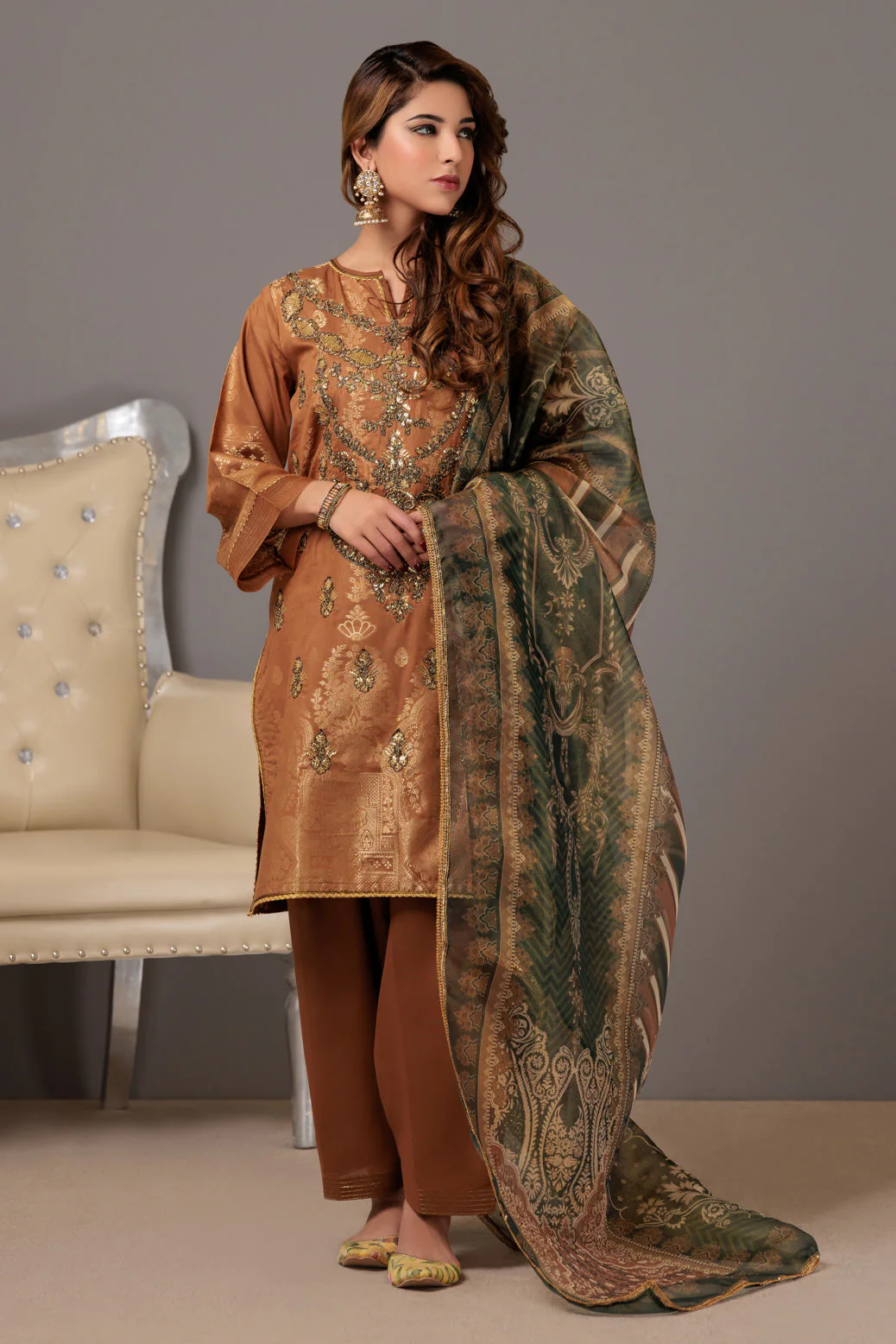 MUSTARD-JACQUARD-3 PIECE (BU1H223P02) - Image 2