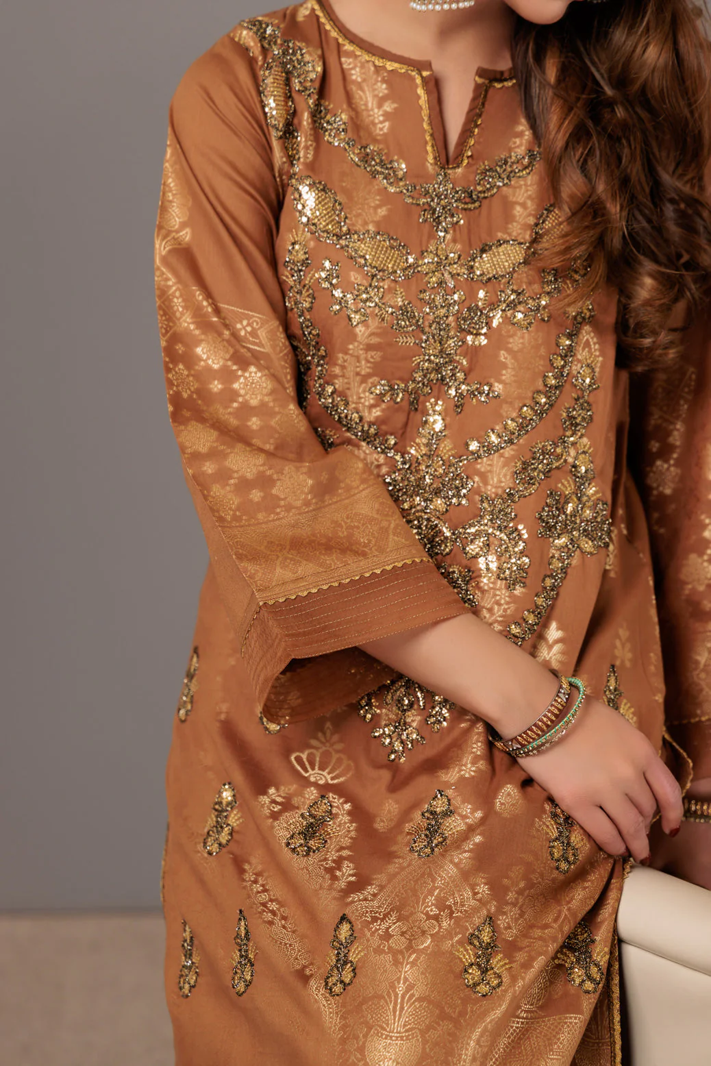 MUSTARD-JACQUARD-3 PIECE (BU1H223P02) - Image 3