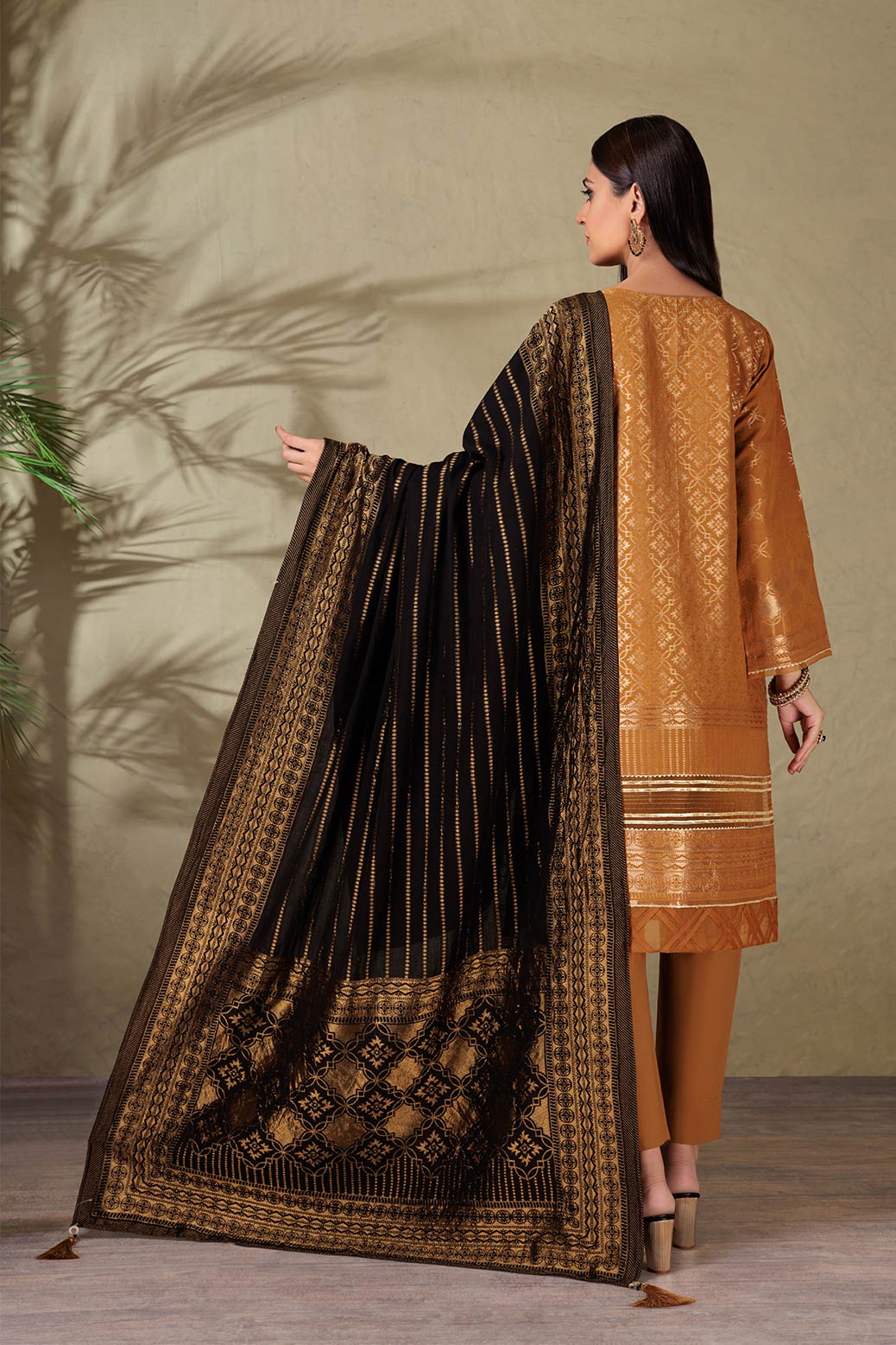 MUSTARD-JACQUARD-3 PIECE (PWJ1233P06) - Image 5
