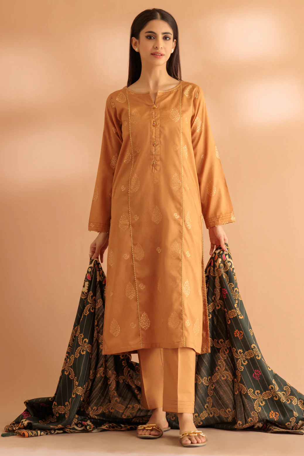MUSTARD-JACQUARD-3 PIECE (SS2243P20) - Image 4