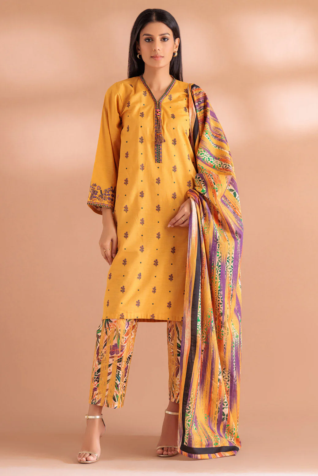MUSTARD-KHADDAR-3 PIECE (WS1233P10) - Image 3