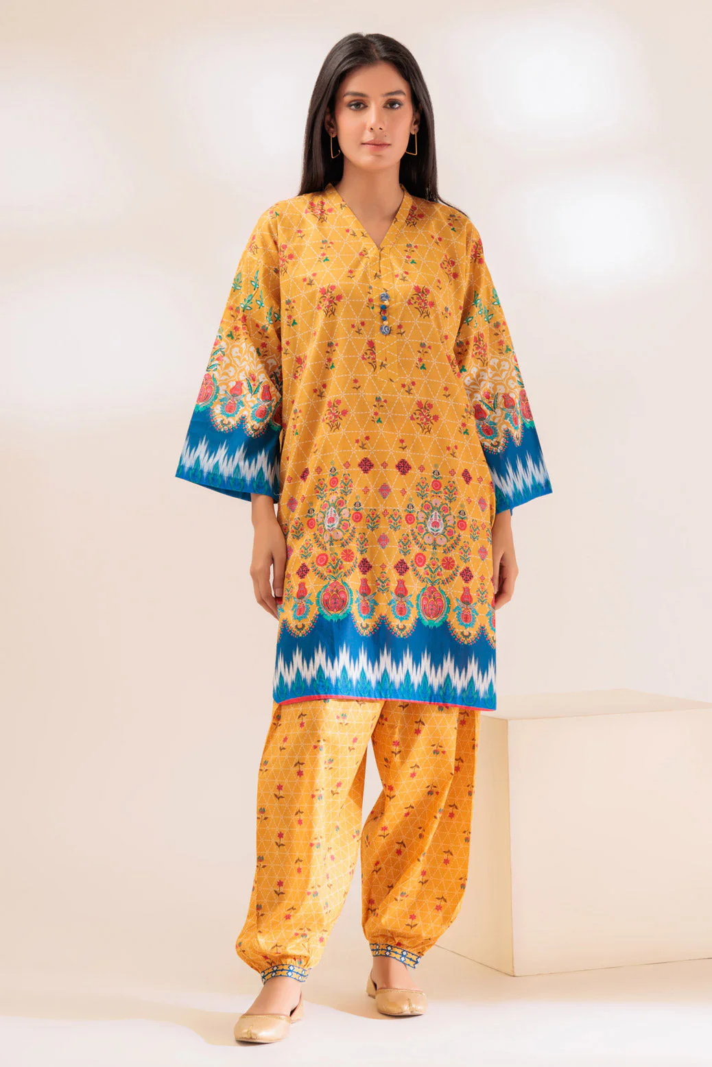 MUSTARD-LAWN-2 PIECE (PWS1232P18) - Image 2