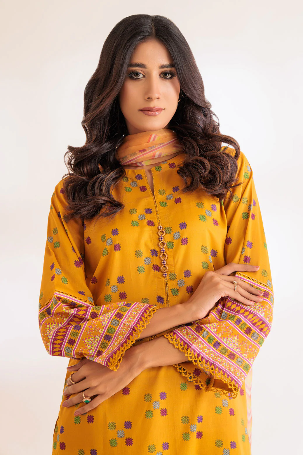 MUSTARD-LAWN-3 PIECE (6S24B3P038) - Image 3