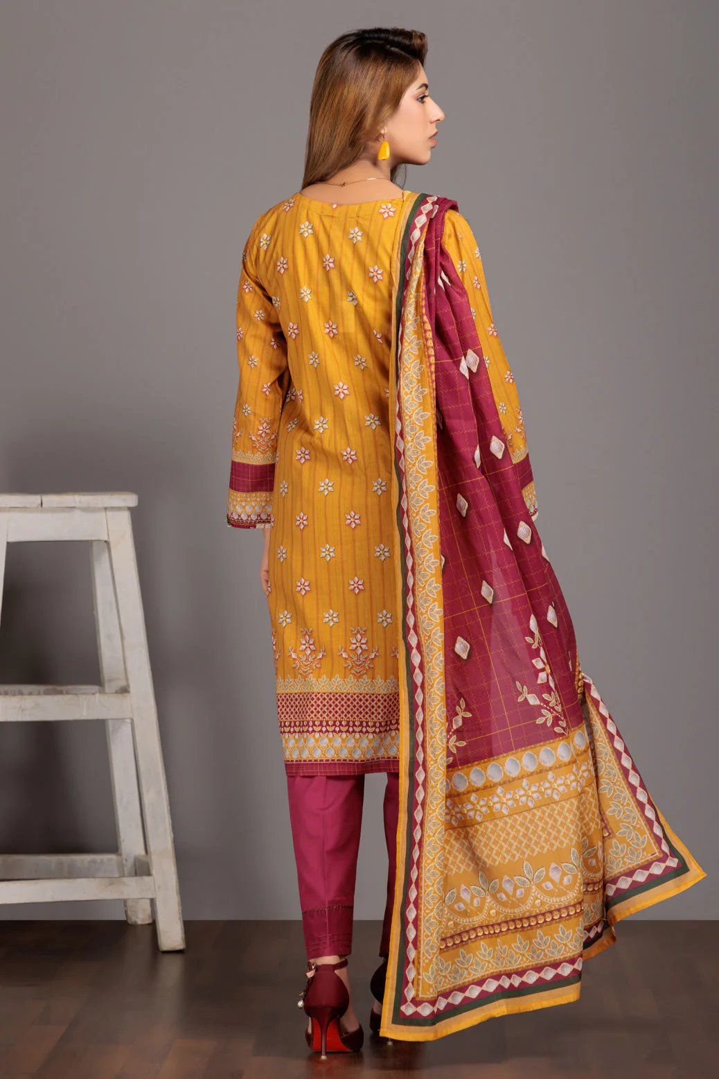 MUSTARD-LAWN-3 PIECE (SAS233P39) - Image 4