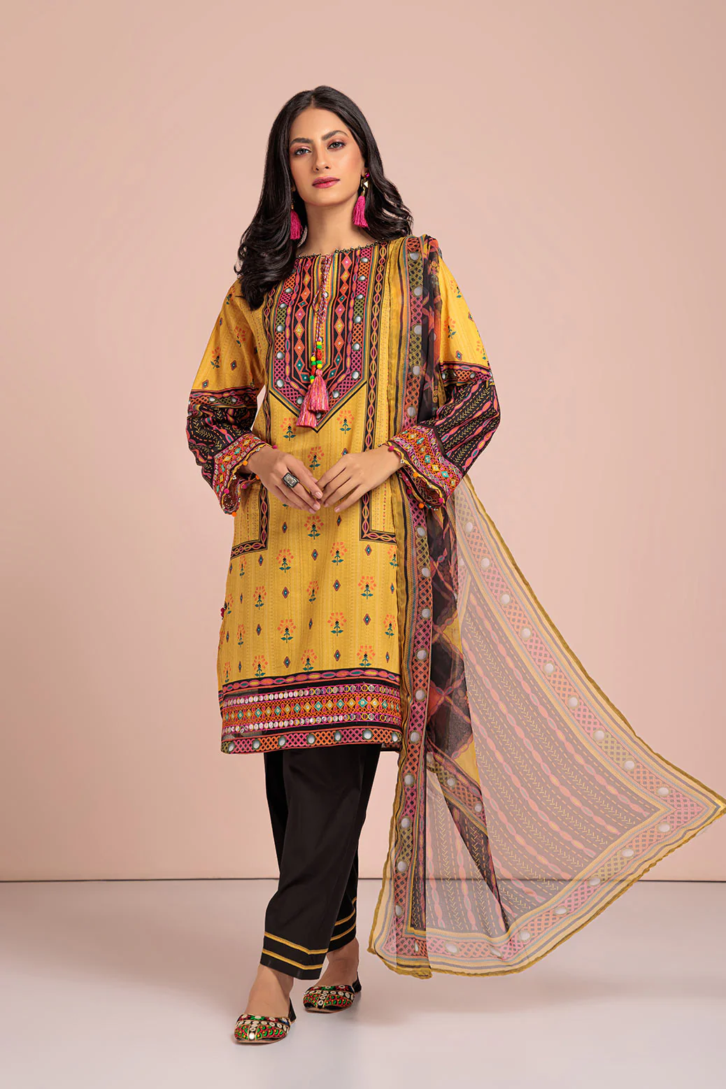MUSTARD-LAWN-3 PIECE (SAS233P70) - Image 2