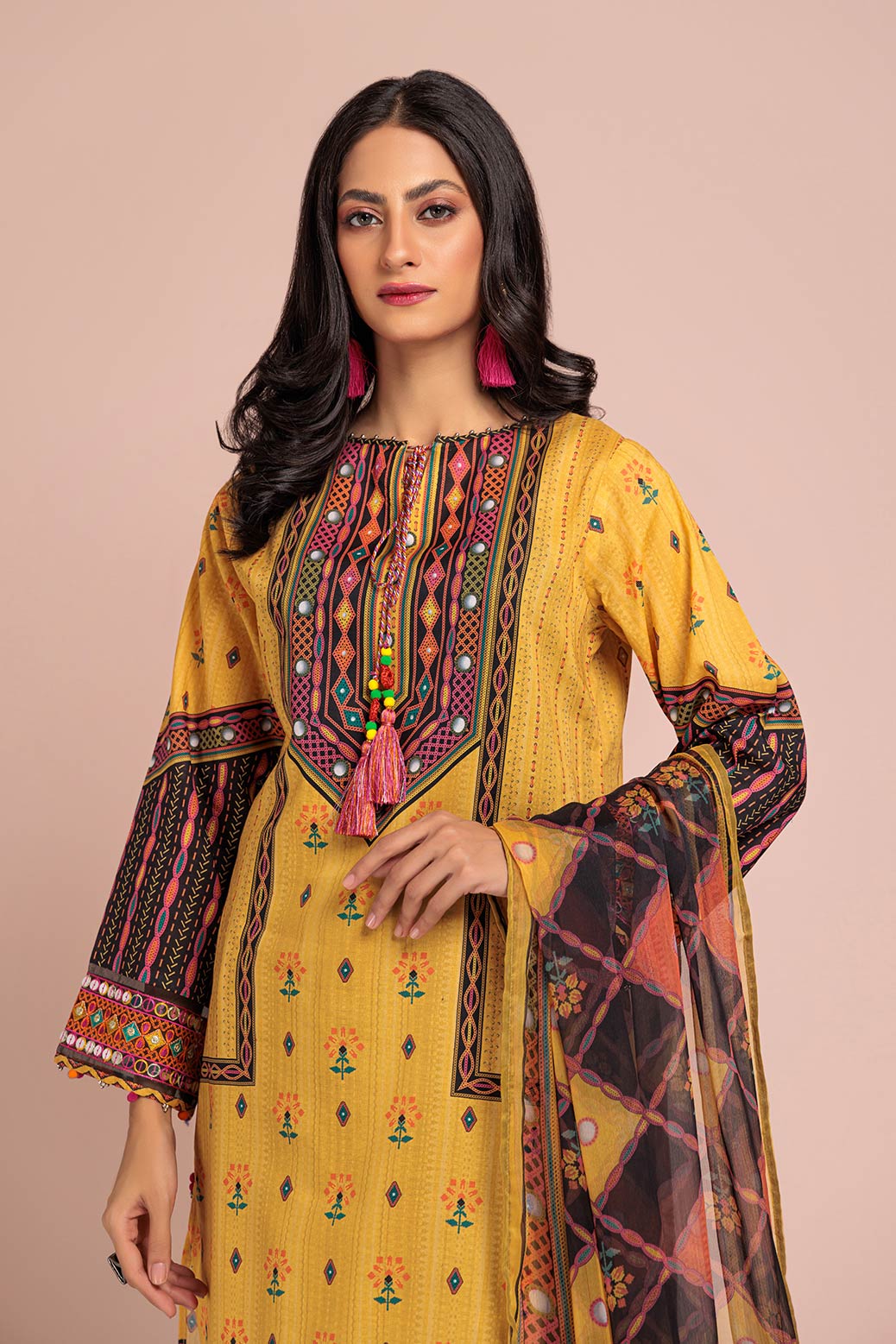 MUSTARD-LAWN-3 PIECE (SAS233P70) - Image 3