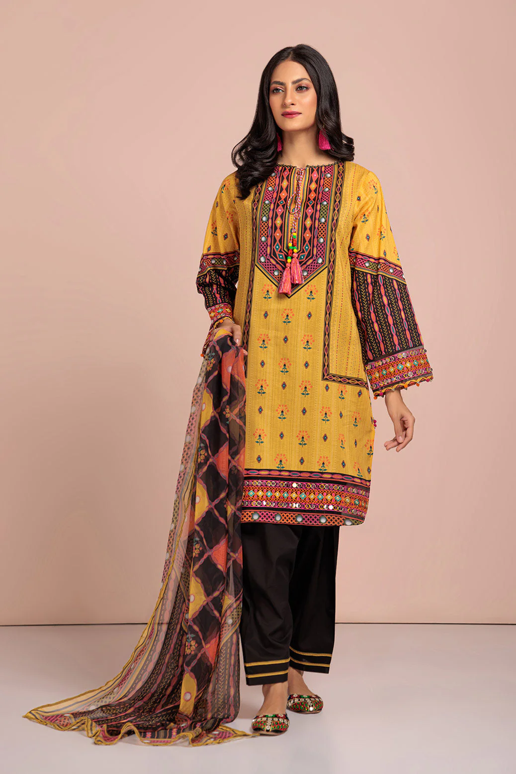 MUSTARD-LAWN-3 PIECE (SAS233P70) - Image 4