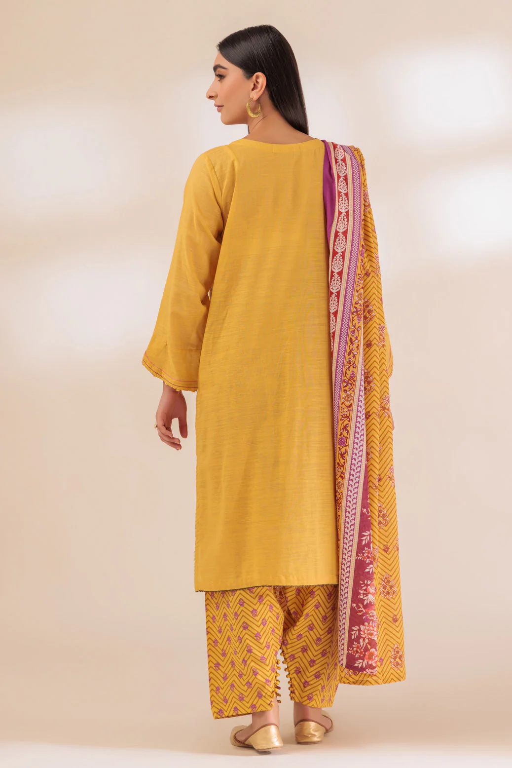MUSTARD-LAWN-3 PIECE (SSS233P67) - Image 4