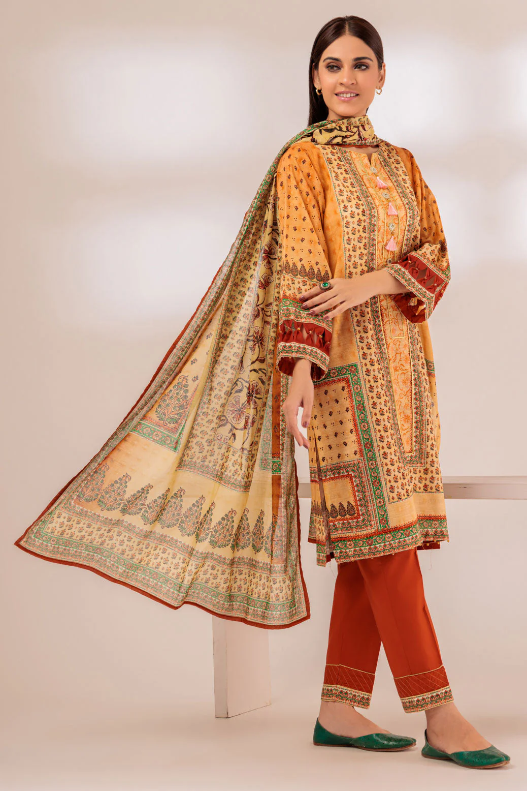 MUSTARD-LAWN-3 PIECE (SSS233P86) - Image 2