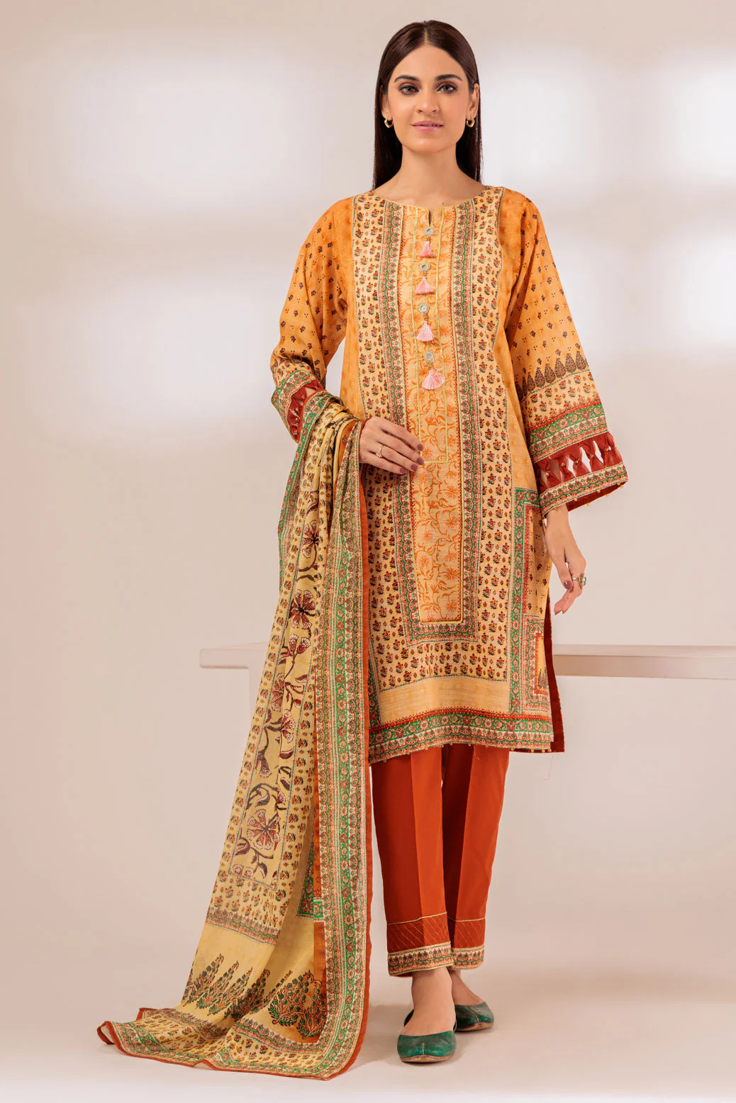 MUSTARD-LAWN-3 PIECE (SSS233P86) - Image 4