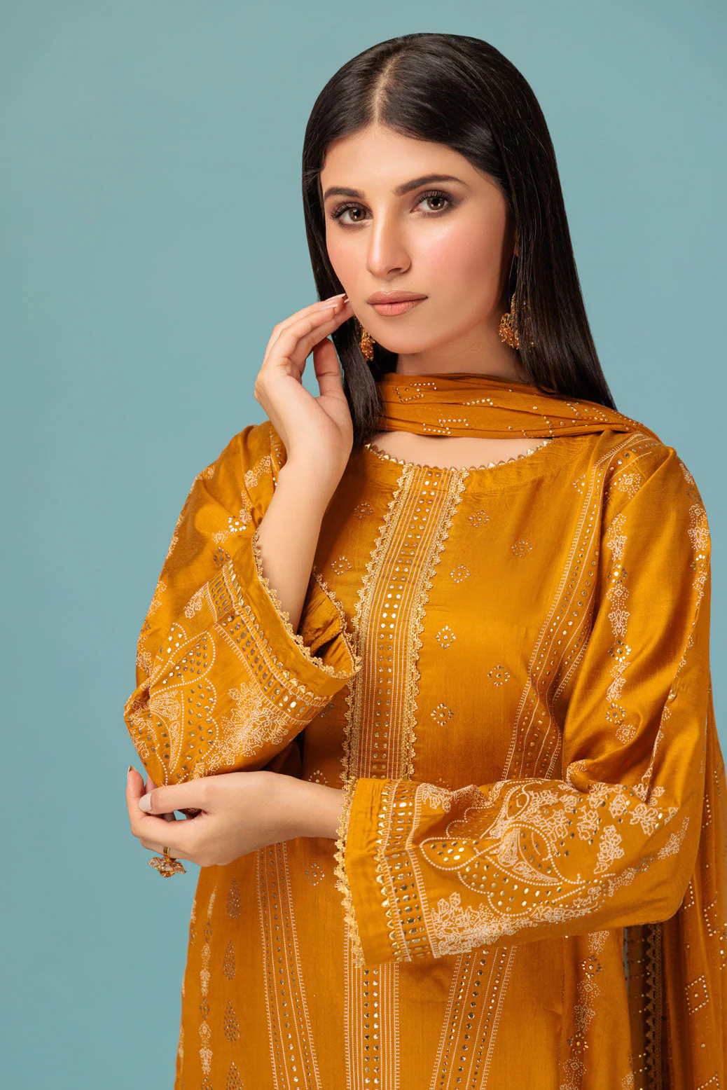 MUSTARD-VISCOSE-3 PIECE (BSHS233P05) - Image 2