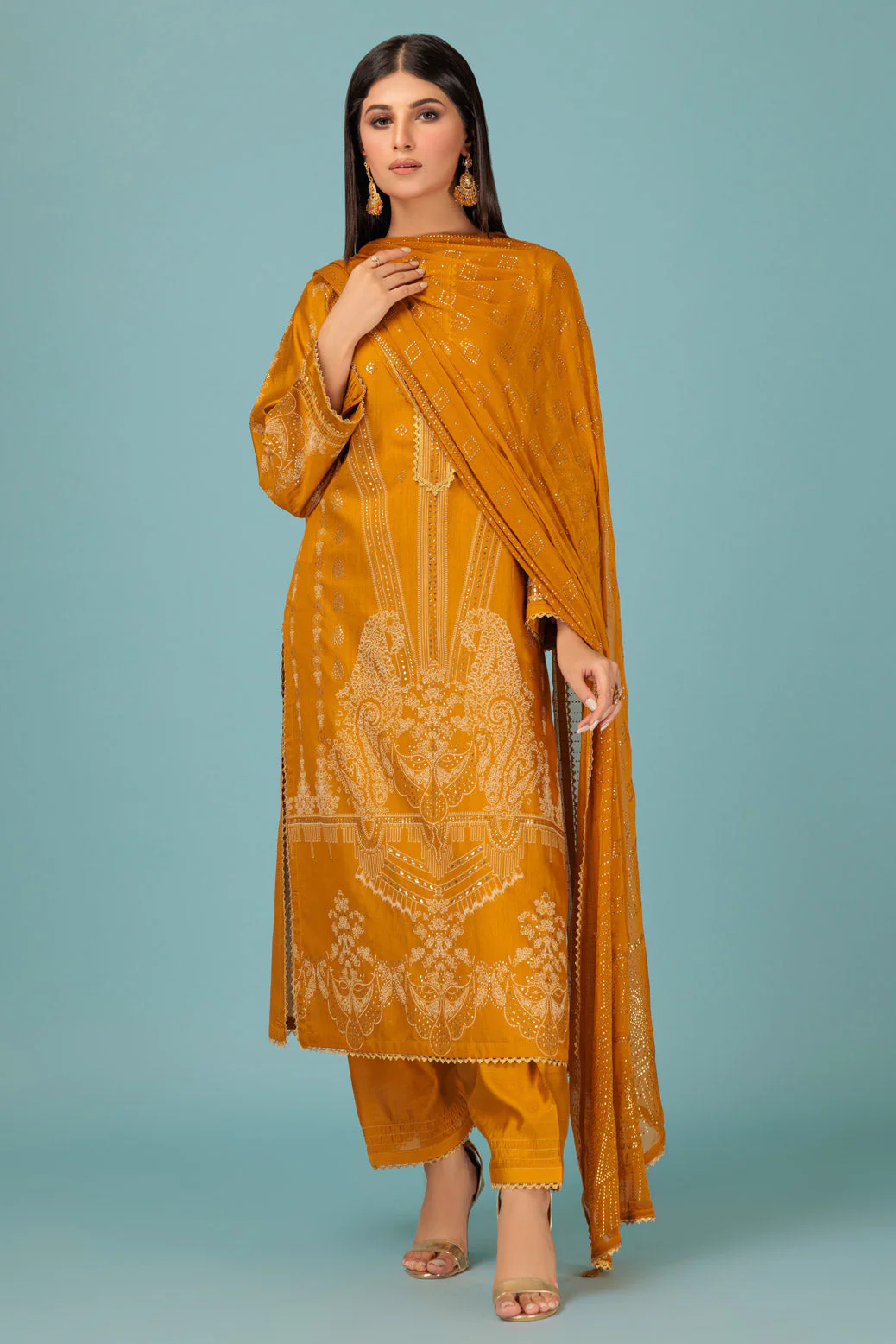 MUSTARD-VISCOSE-3 PIECE (BSHS233P05) - Image 3