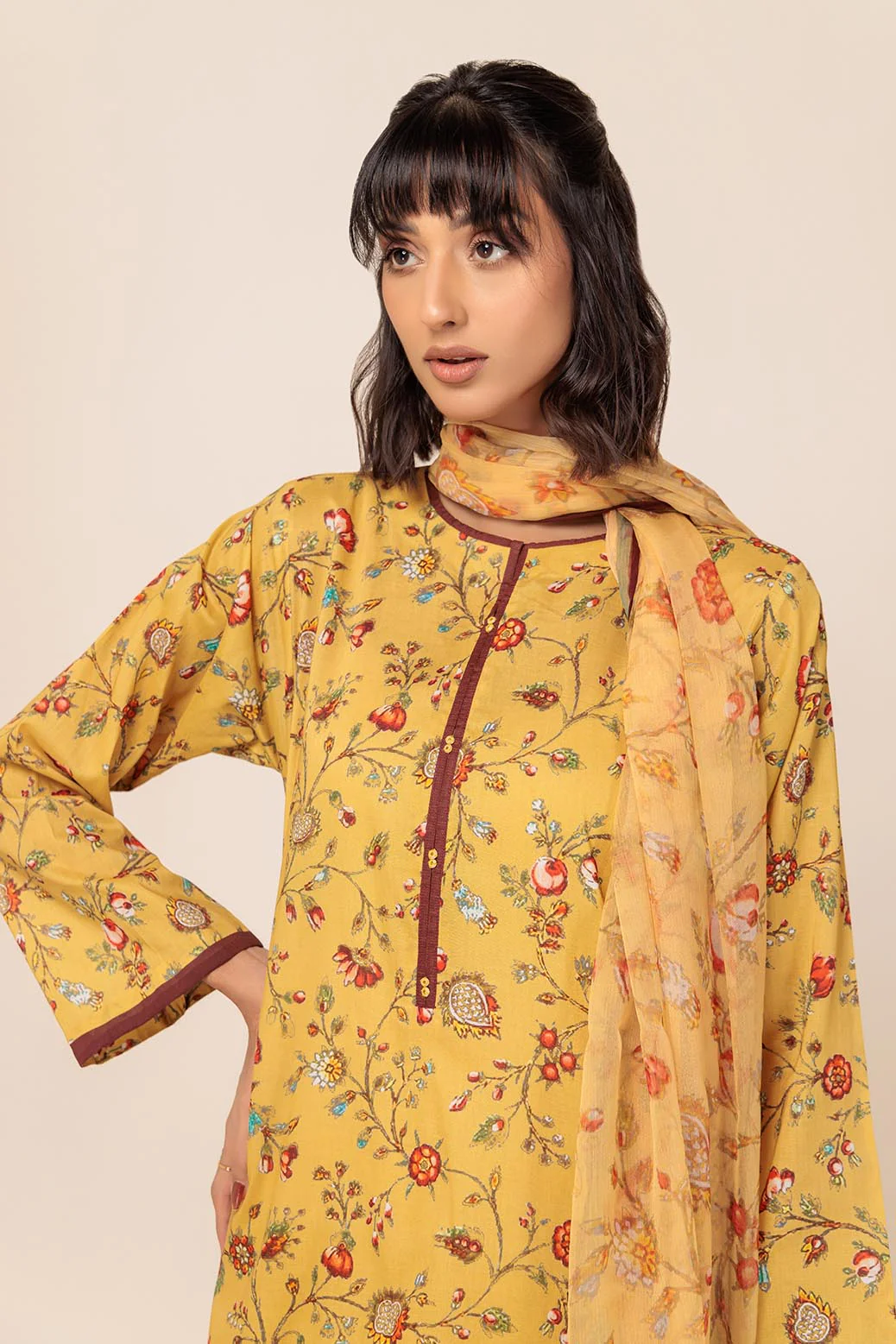 MUSTARD CHINTZ - 2 PC (2S24P2P004) - Image 2