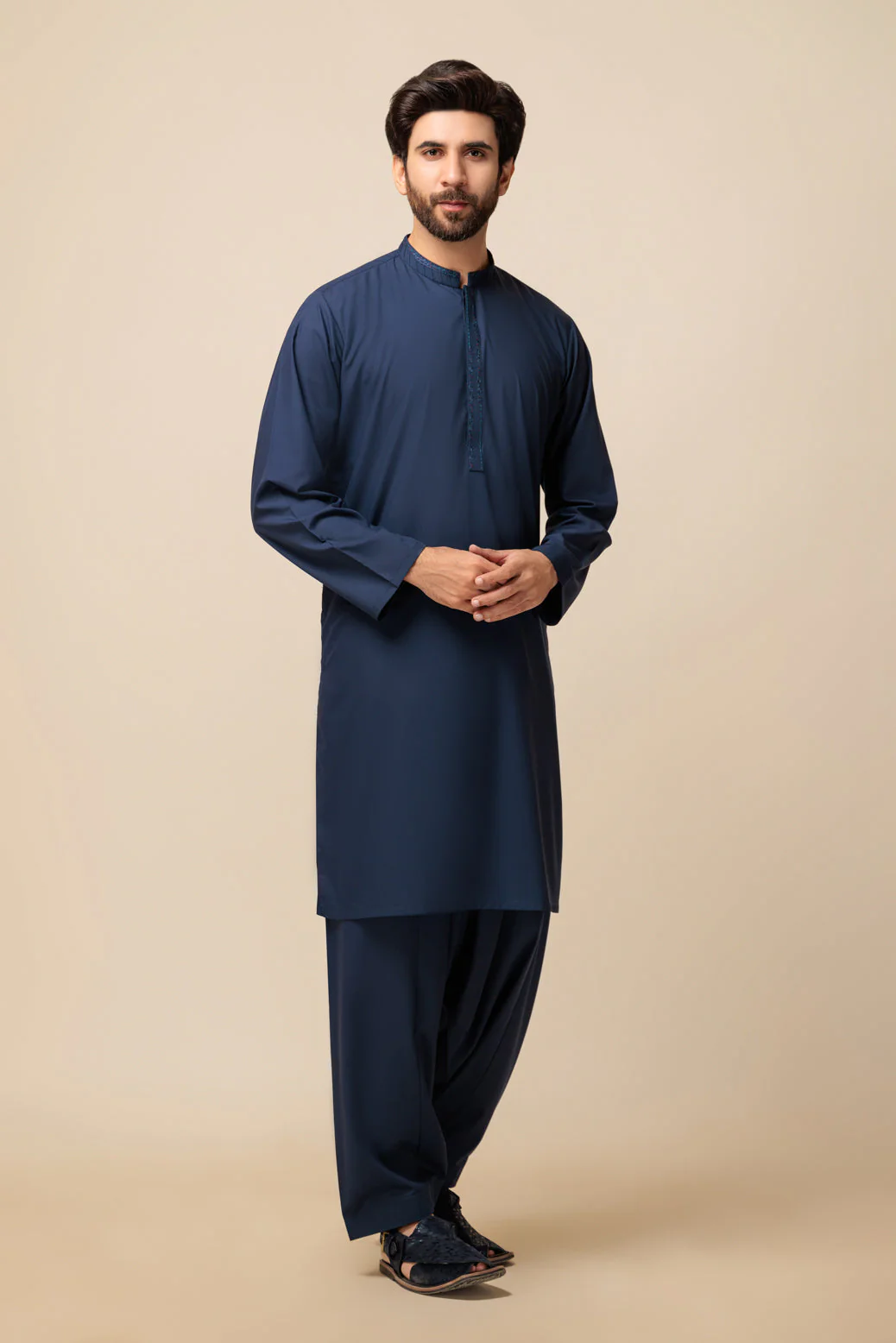 N-BLUE-BLENDED-KURTA SHALWAR - (KSRS23-104) - Image 2