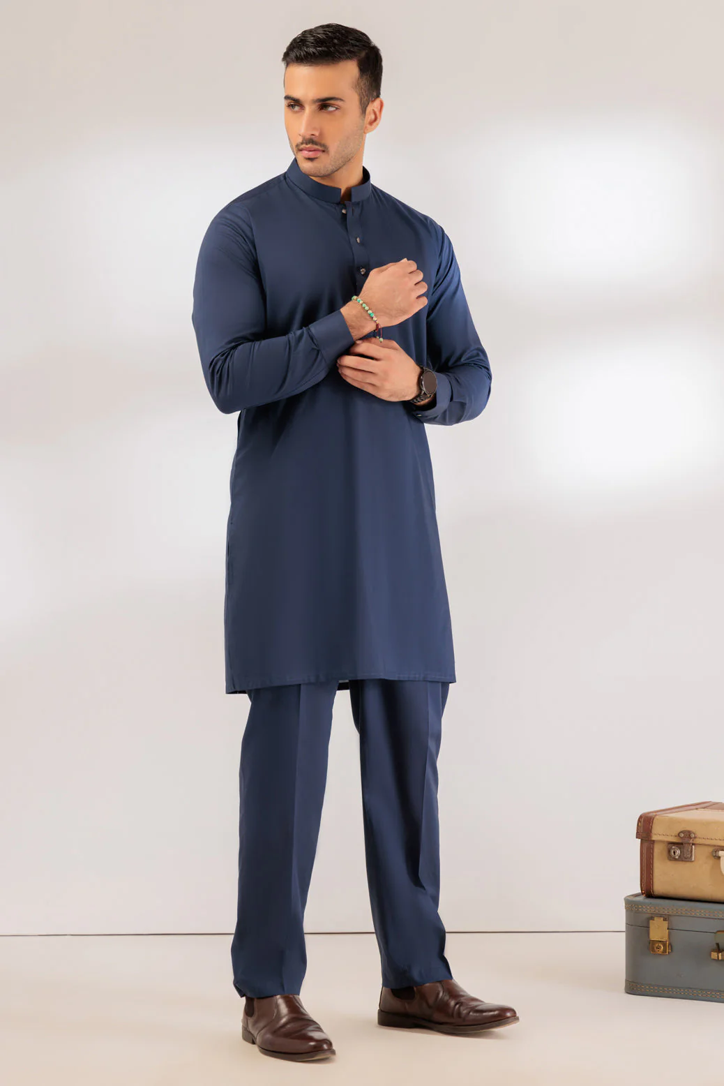 N-BLUE-COTTON-KURTA TROUSER - (KSR24-016) - Image 4