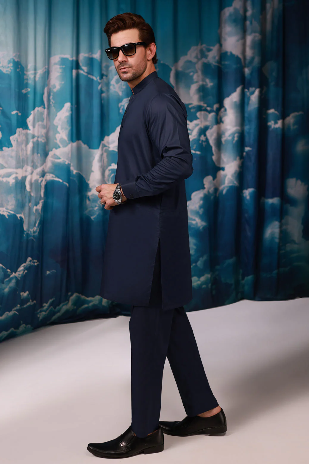 N-BLUE-COTTON-KURTA TROUSER - (KSS24-028) - Image 2