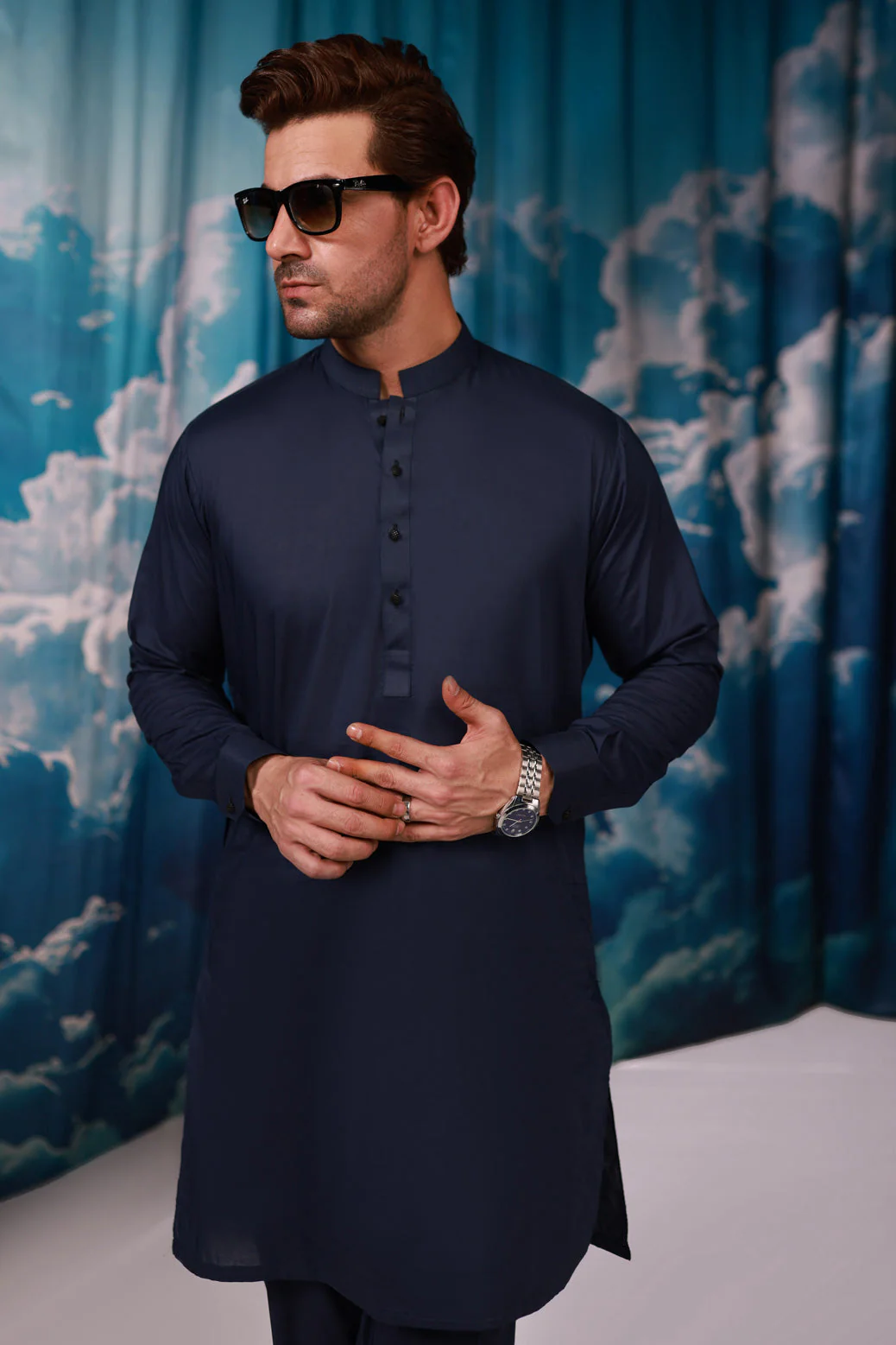 N-BLUE-COTTON-KURTA TROUSER - (KSS24-028) - Image 3