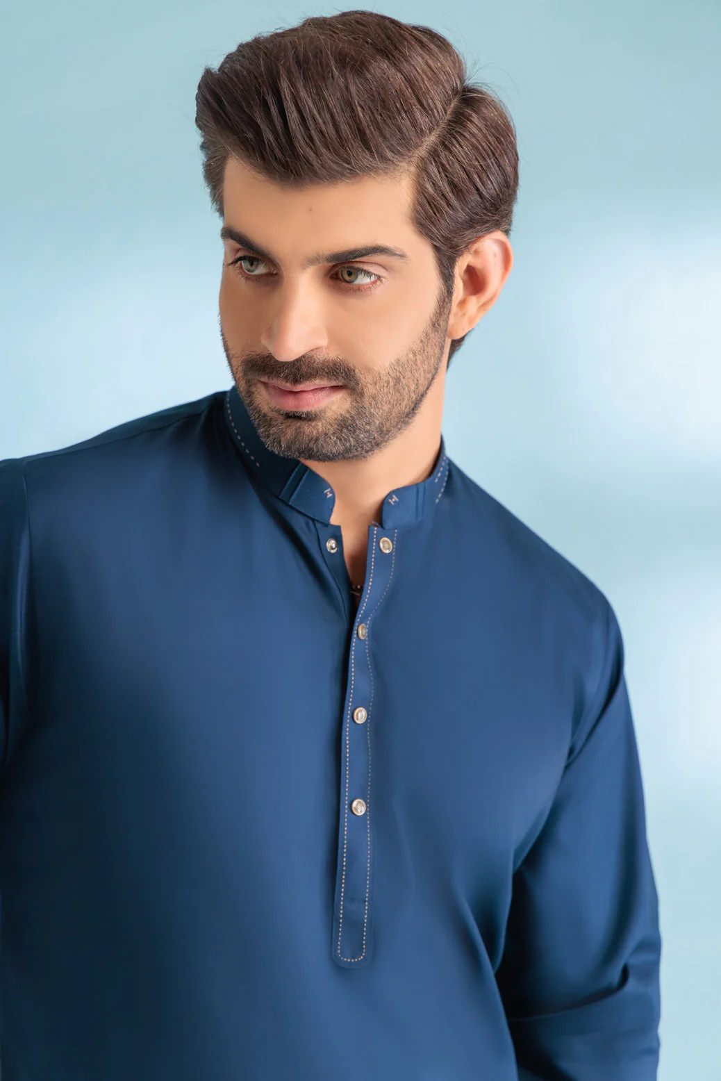 N-BLUE-DOBBY-KURTA SHALWAR - (KSRW23-051) - Image 3