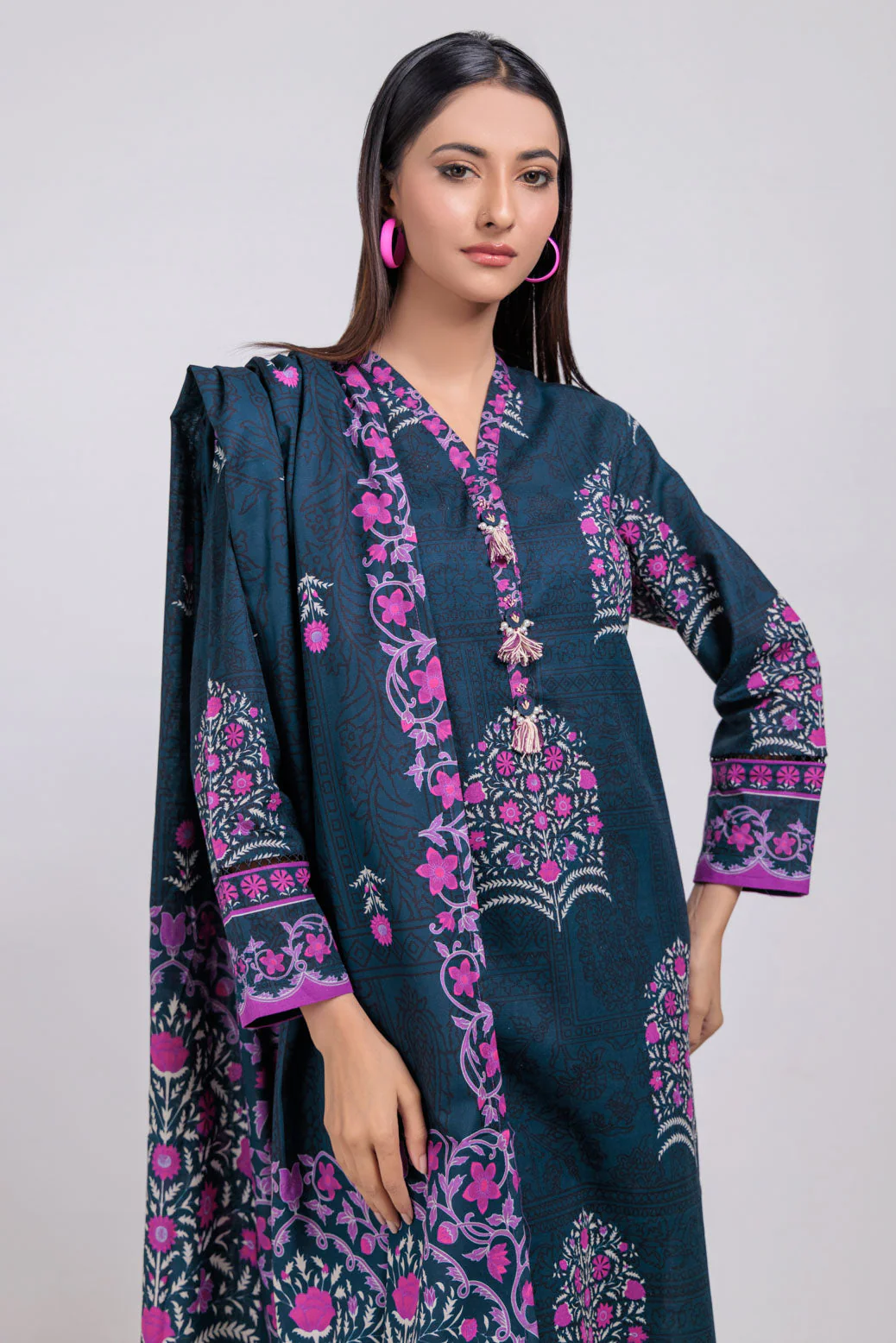 N-BLUE-KHADDAR-3 PIECE (WS2243P33) - Image 2