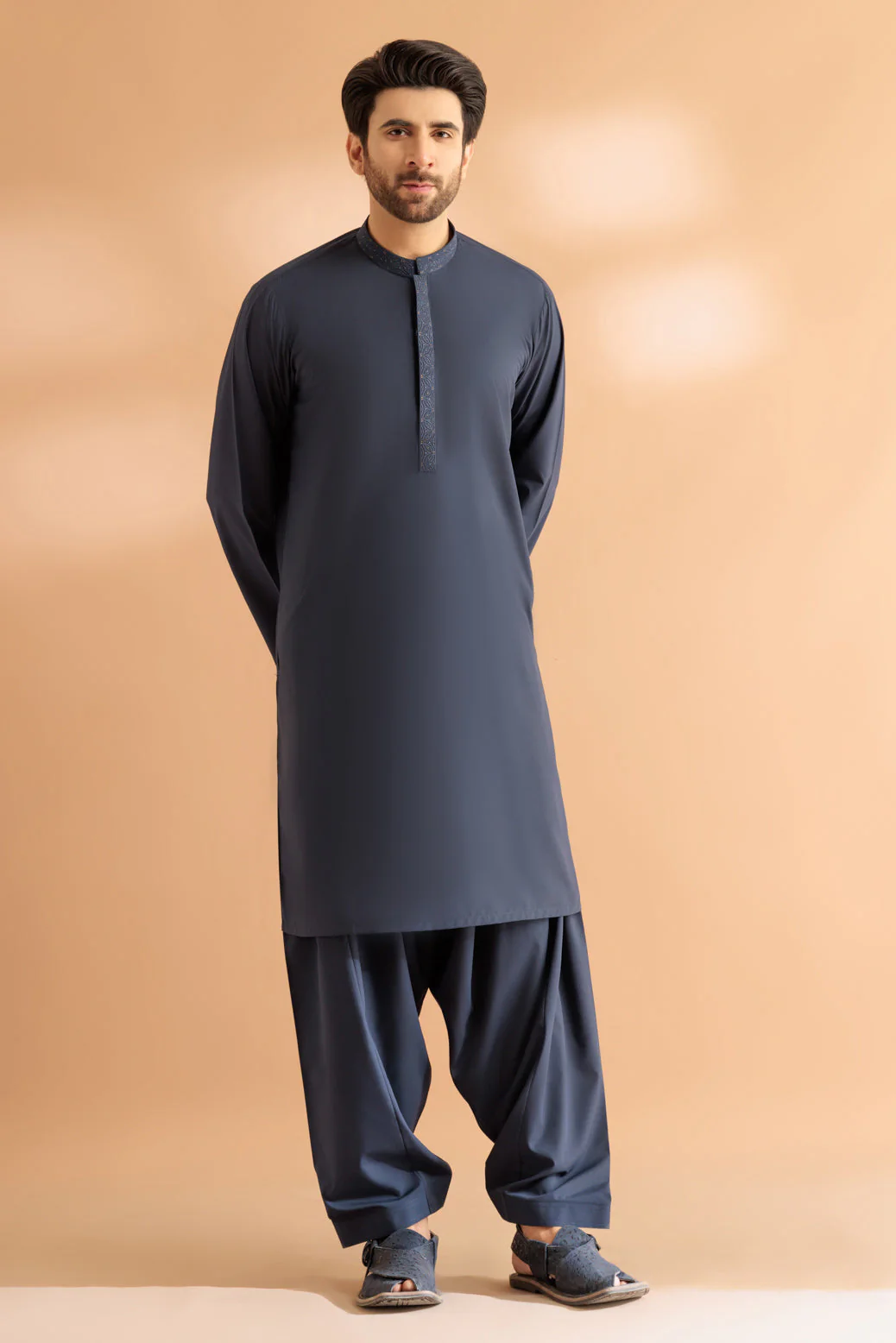 NAVY-BLENDED-KURTA SHALWAR - (KSRS24-009) - Image 3