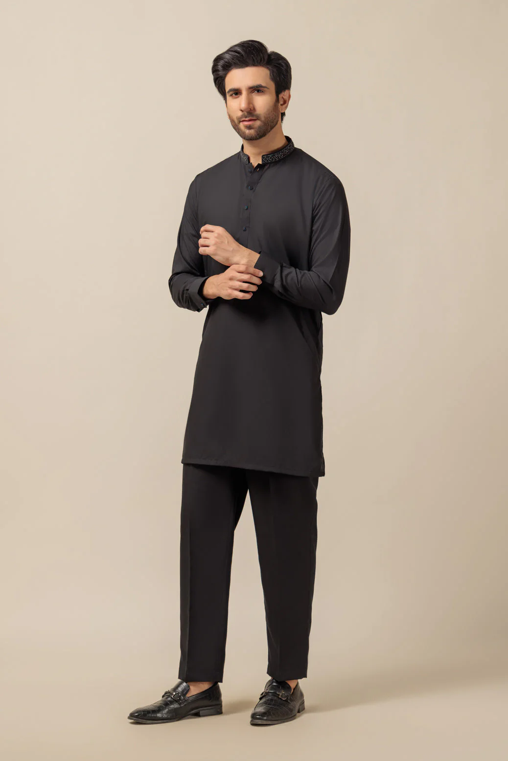 NOIR-BLENDED-KURTA PAJAMA TROUSER - (KSW23-007) - Image 3