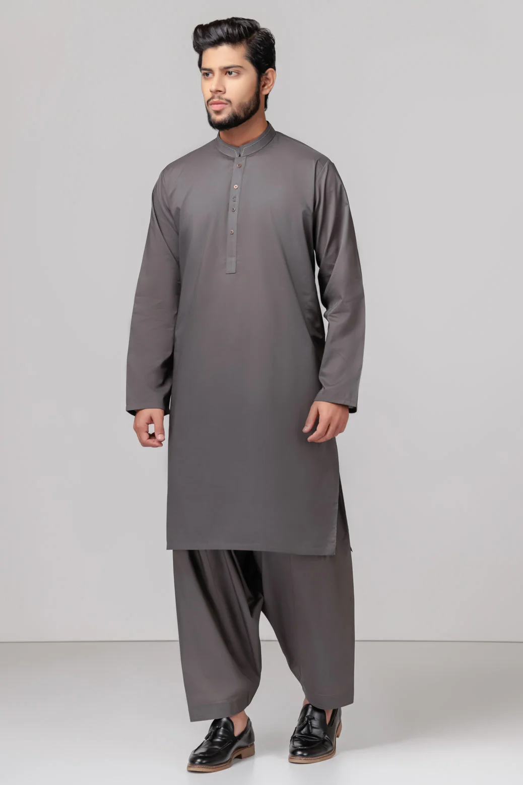 O-GRAY-COTTON-KURTA SHALWAR (KSRS23-045) - Image 3