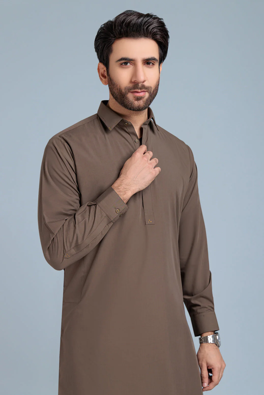 O-GREEN-BLENDED-KURTA SHALWAR (KSRS23-068) - Image 2