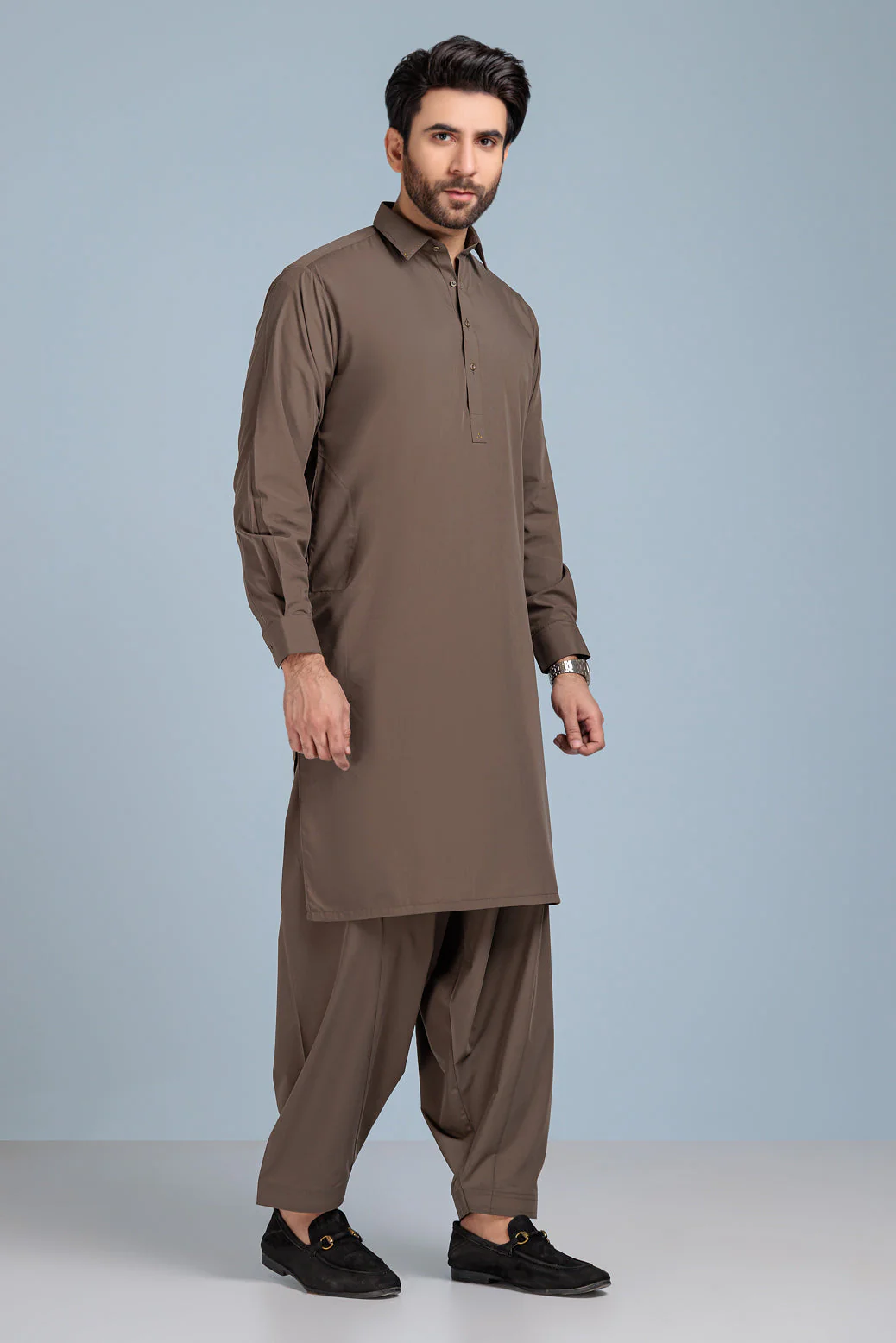 O-GREEN-BLENDED-KURTA SHALWAR (KSRS23-068) - Image 4