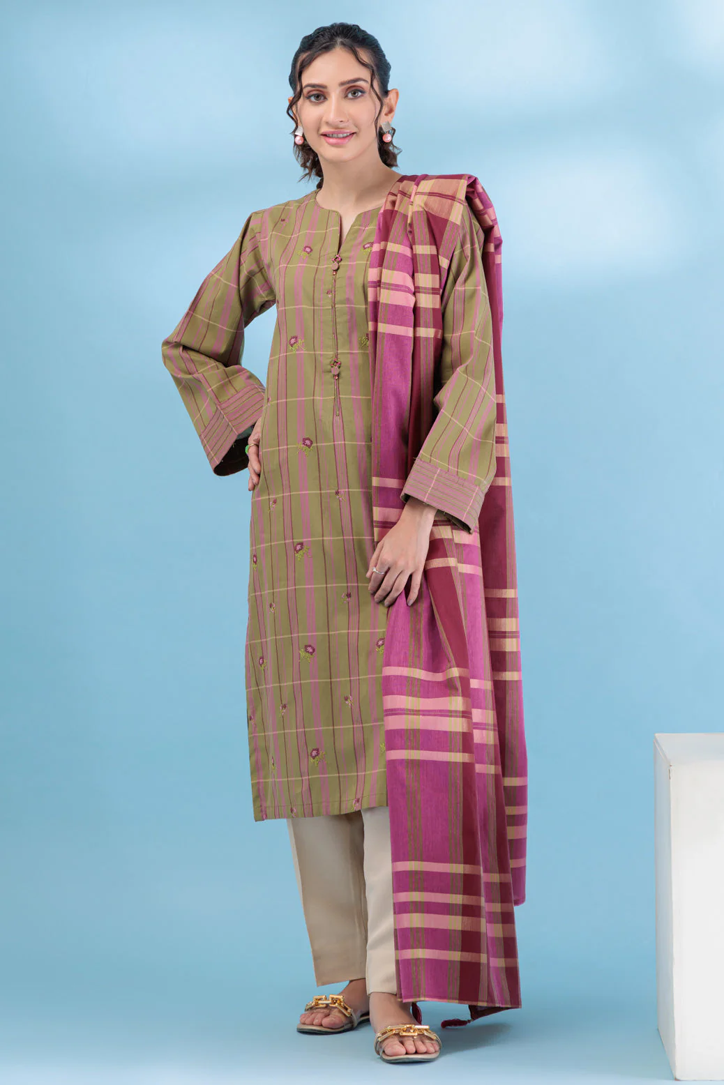 O-GREEN-YARN DYED-2 PIECE (PWS2232P17) - Image 3
