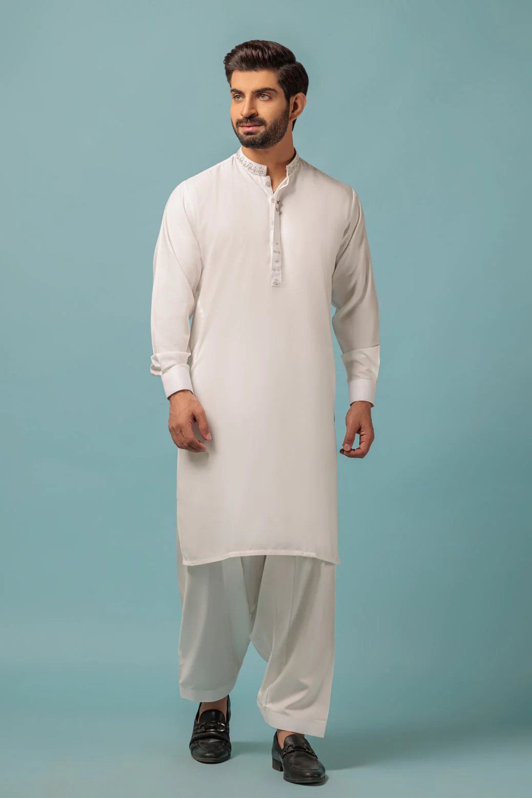 O-WHITE-BLENDED-KURTA SHALWAR - (KSRW23-035) - Image 2