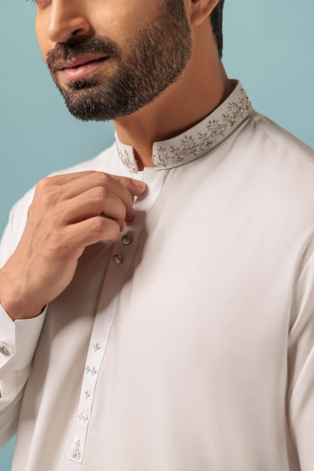 O-WHITE-BLENDED-KURTA SHALWAR - (KSRW23-035) - Image 4