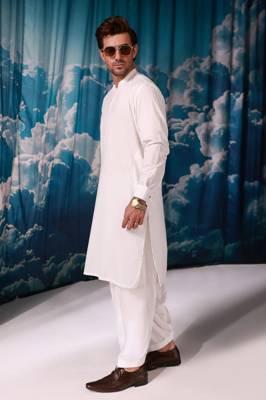 O-WHITE-BLENDED-KURTA SHALWAR - (KSRW24-018) - Image 2