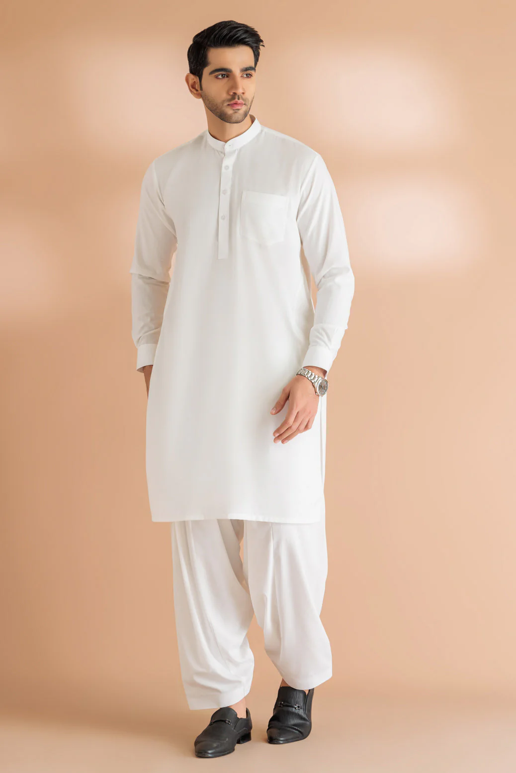 O-WHITE-BLENDED-SHALWAR SUIT - (GSBB23-006) - Image 2