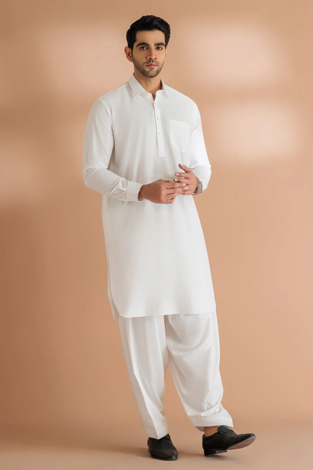 O-WHITE-BLENDED-SHALWAR SUIT - (GSSB23-006) - Image 2