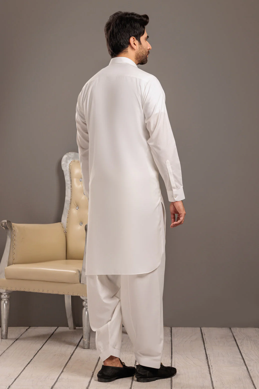 O-WHITE-BLENDED-SHALWAR SUIT- (GSSS23-020) - Image 4