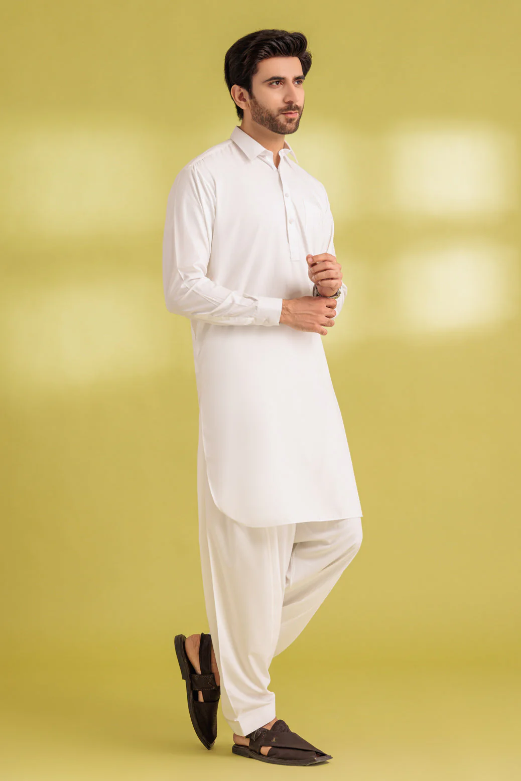 O-WHITE-BLENDED-SHALWAR SUIT - (GSSS23-026) - Image 4