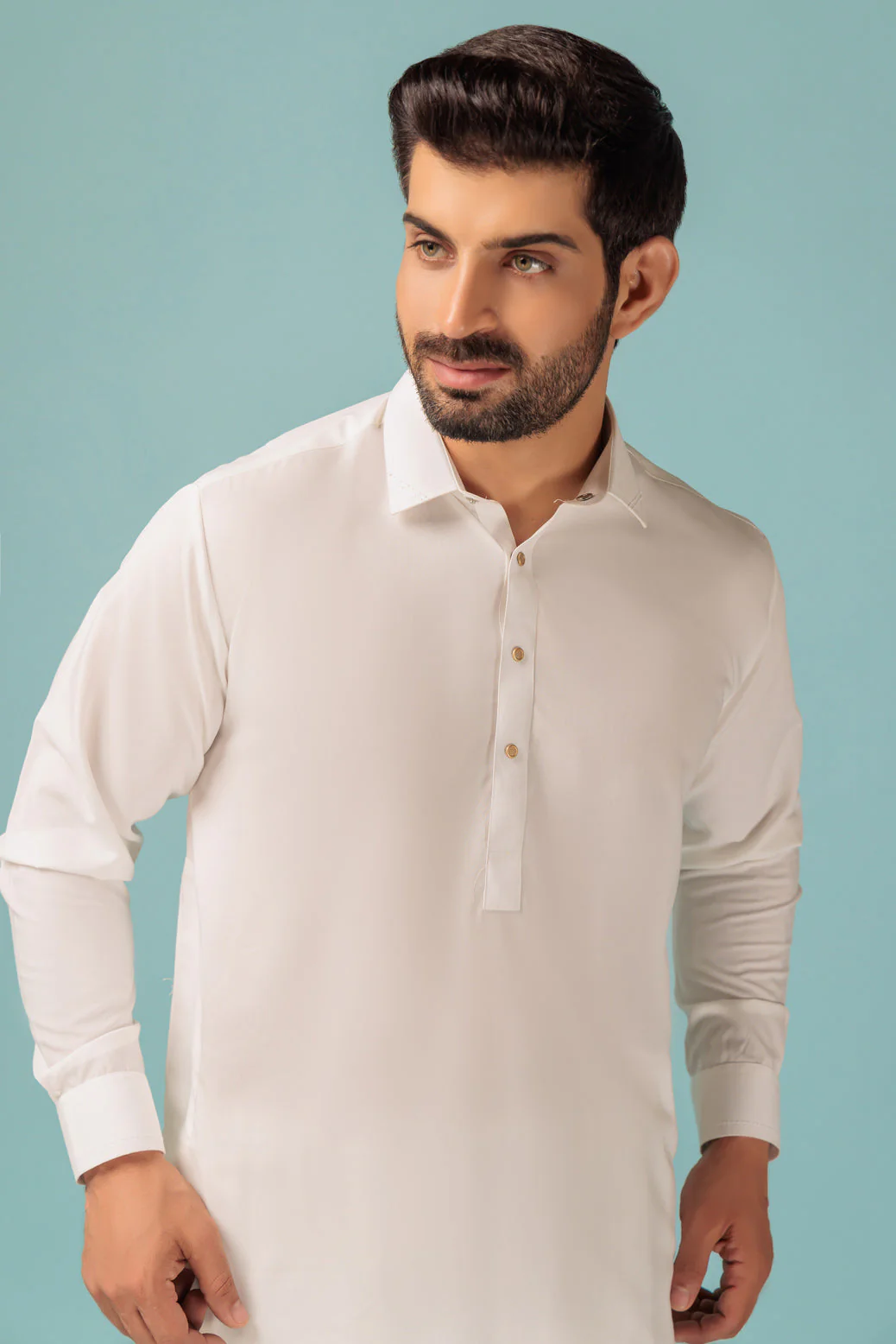 O-WHITE-BLENDED-SHALWAR SUIT - (GSSW23-002) - Image 2