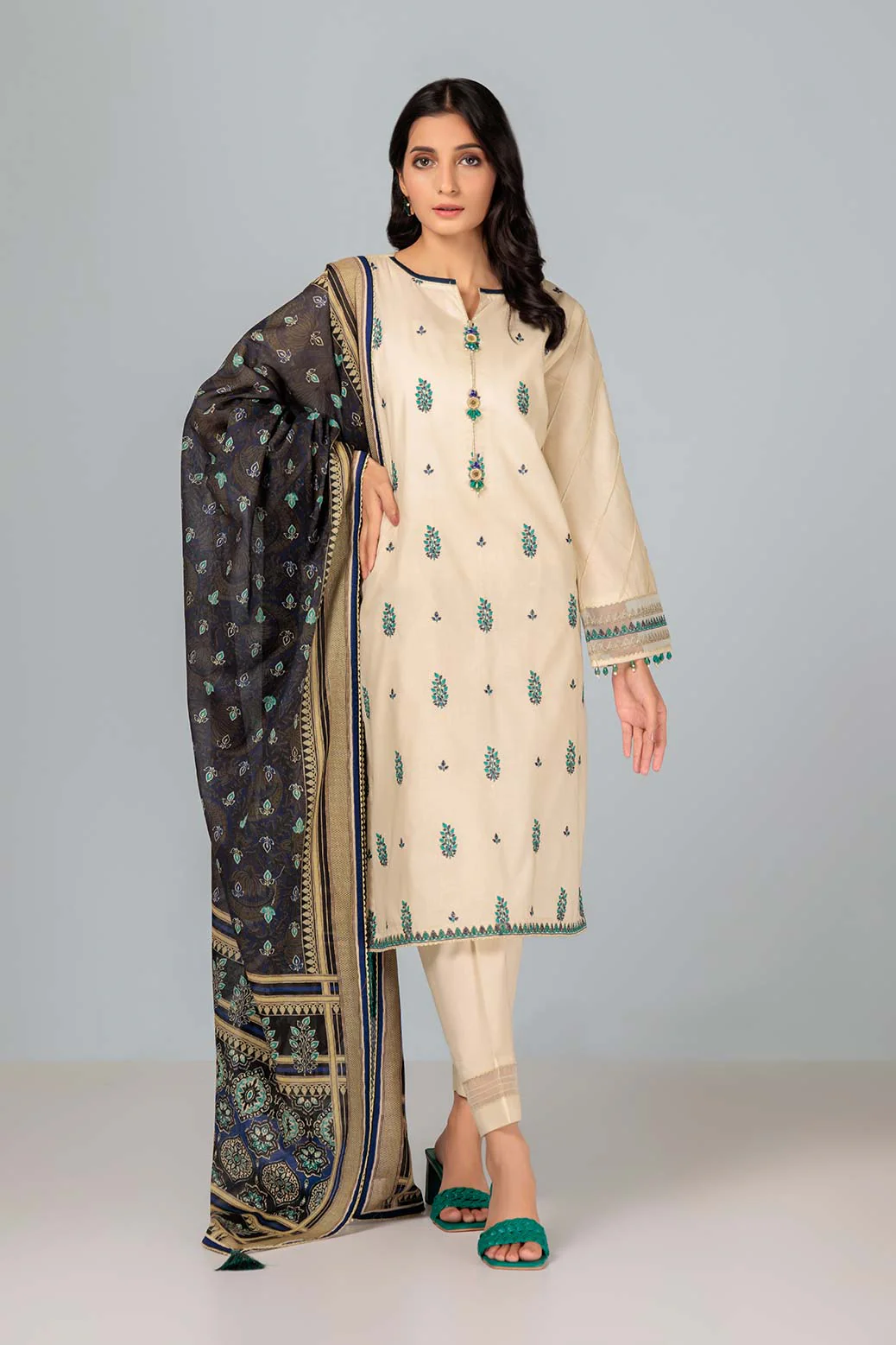 O-WHITE-CAMBRIC-3 PIECE (SAS233P78) - Image 3