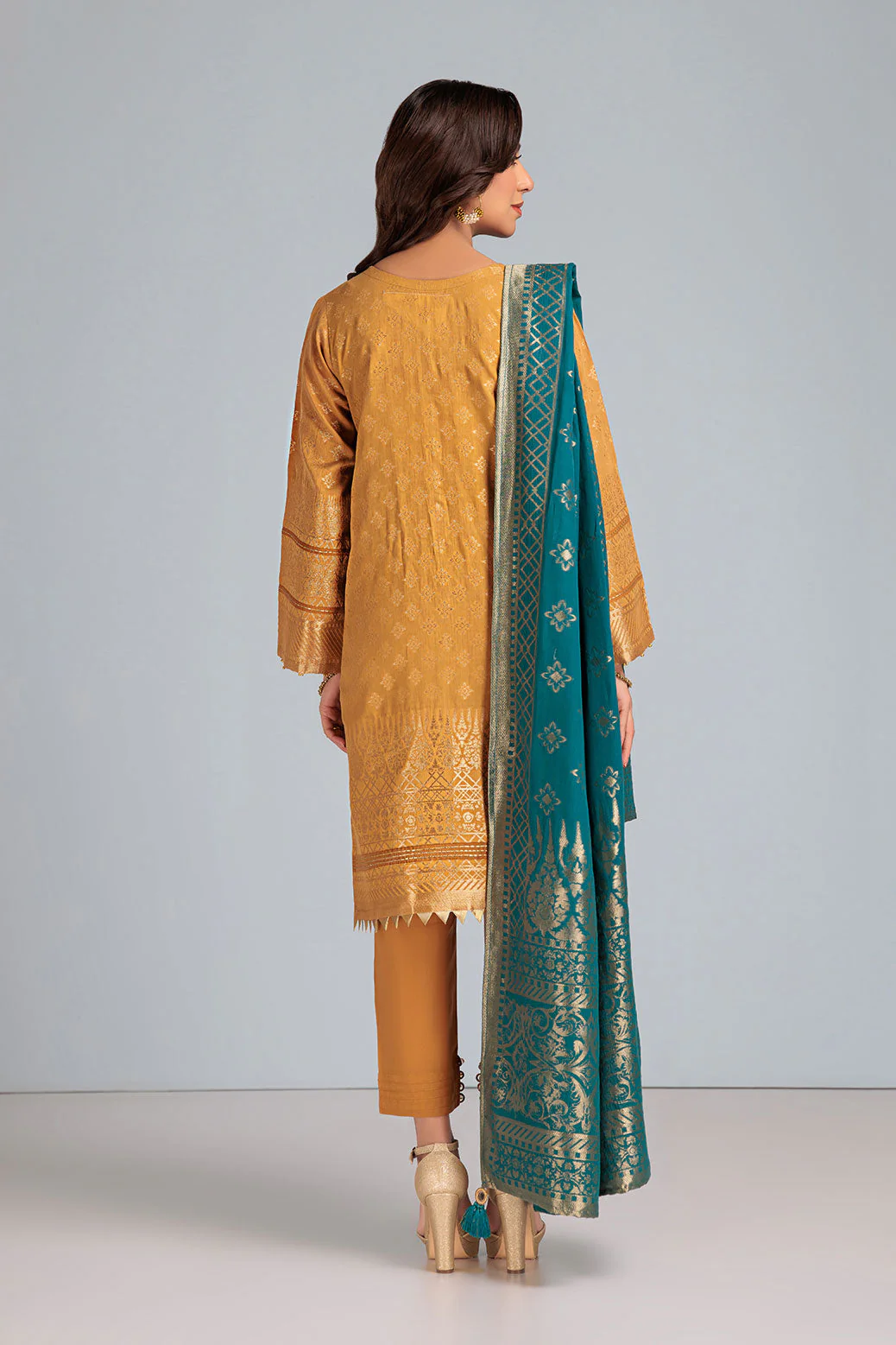 OCHRE-JACQUARD-3 PIECE (JAS233P24) - Image 2