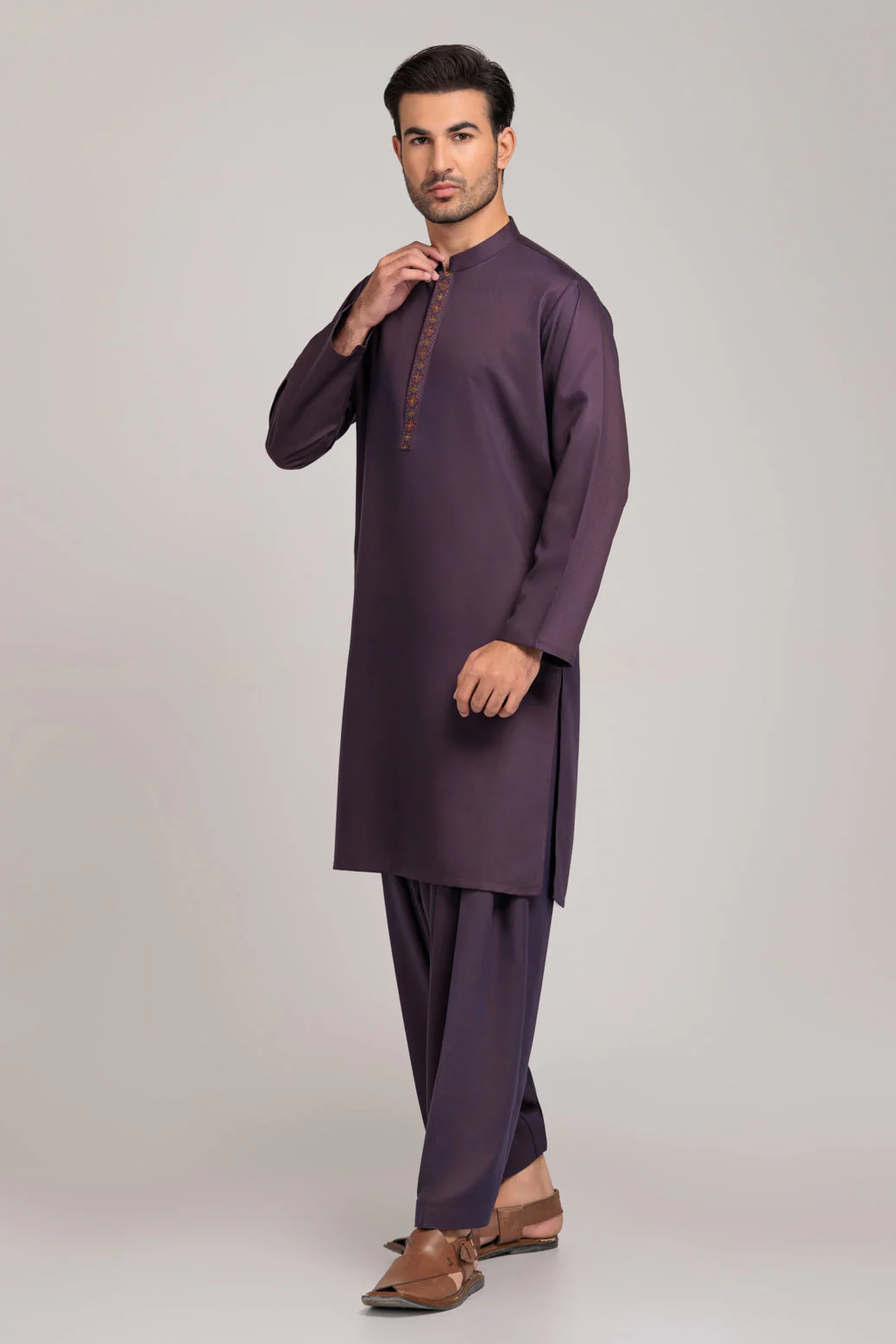 OLD WINE-BLENDED-KURTA SHALWAR (KSRW22-031) - Image 4
