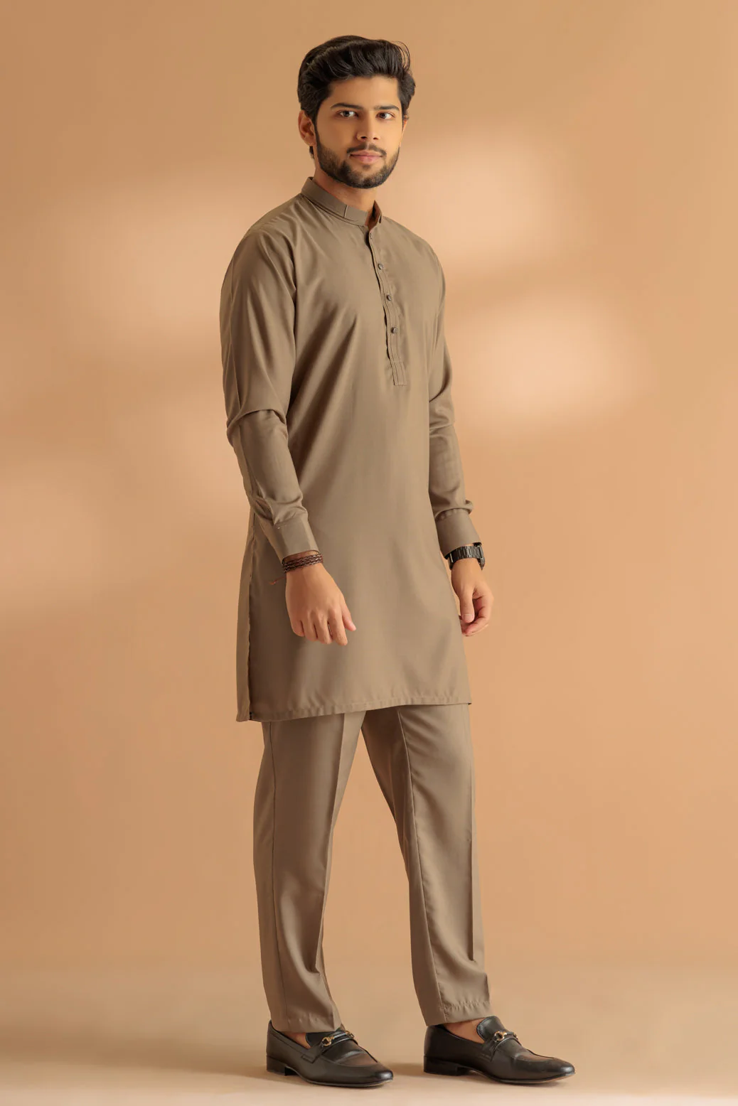 OLIVE-BLENDED-KURTA PAJAMA TROUSER - (KSS24-023) - Image 3