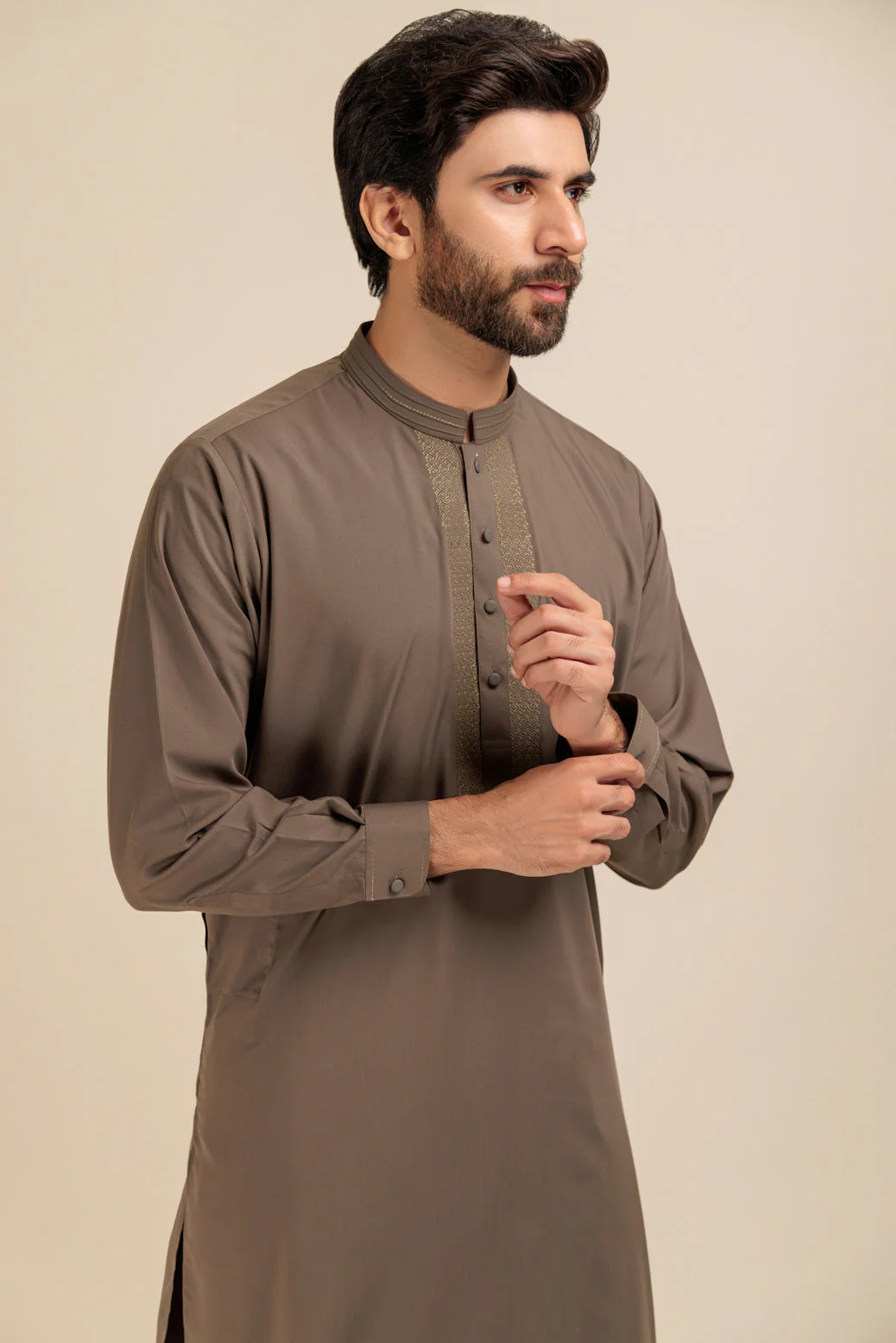 OLIVE-BLENDED-KURTA SHALWAR - (KSRB23-029) - Image 2