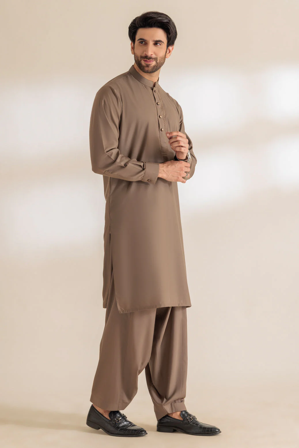 OLIVE-BLENDED-KURTA SHALWAR - (KSRR24-009) - Image 3