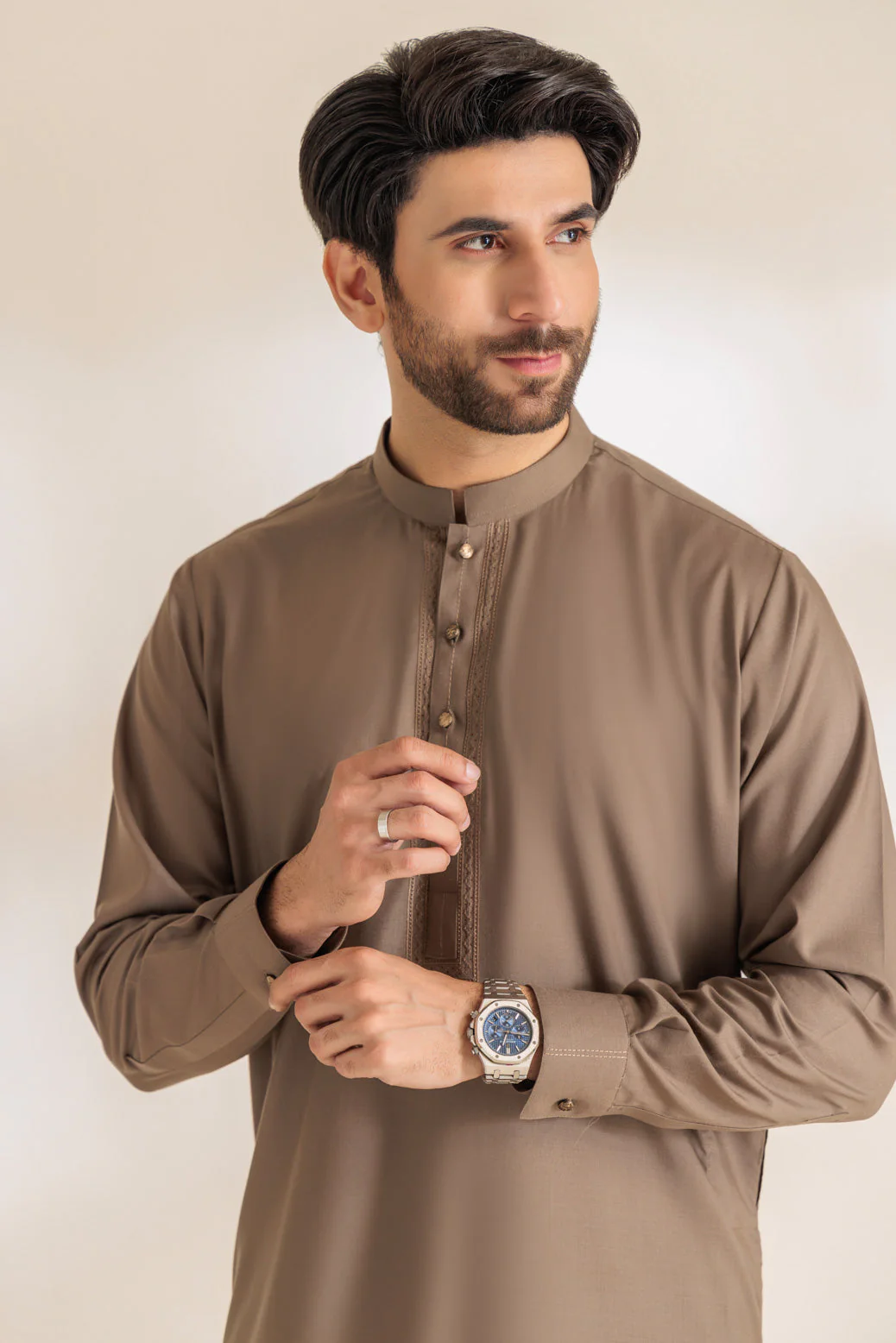 OLIVE-BLENDED-KURTA SHALWAR - (KSRR24-009) - Image 4