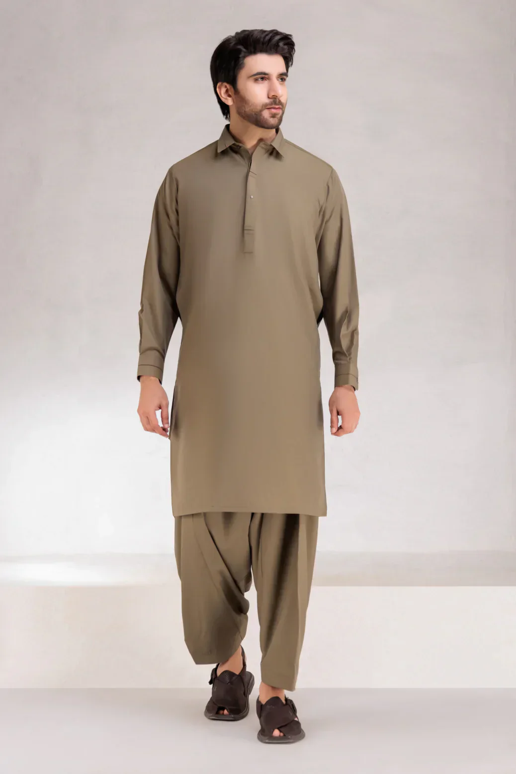 OLIVE-BLENDED-KURTA SHALWAR  (KSRS23-016) - Image 4